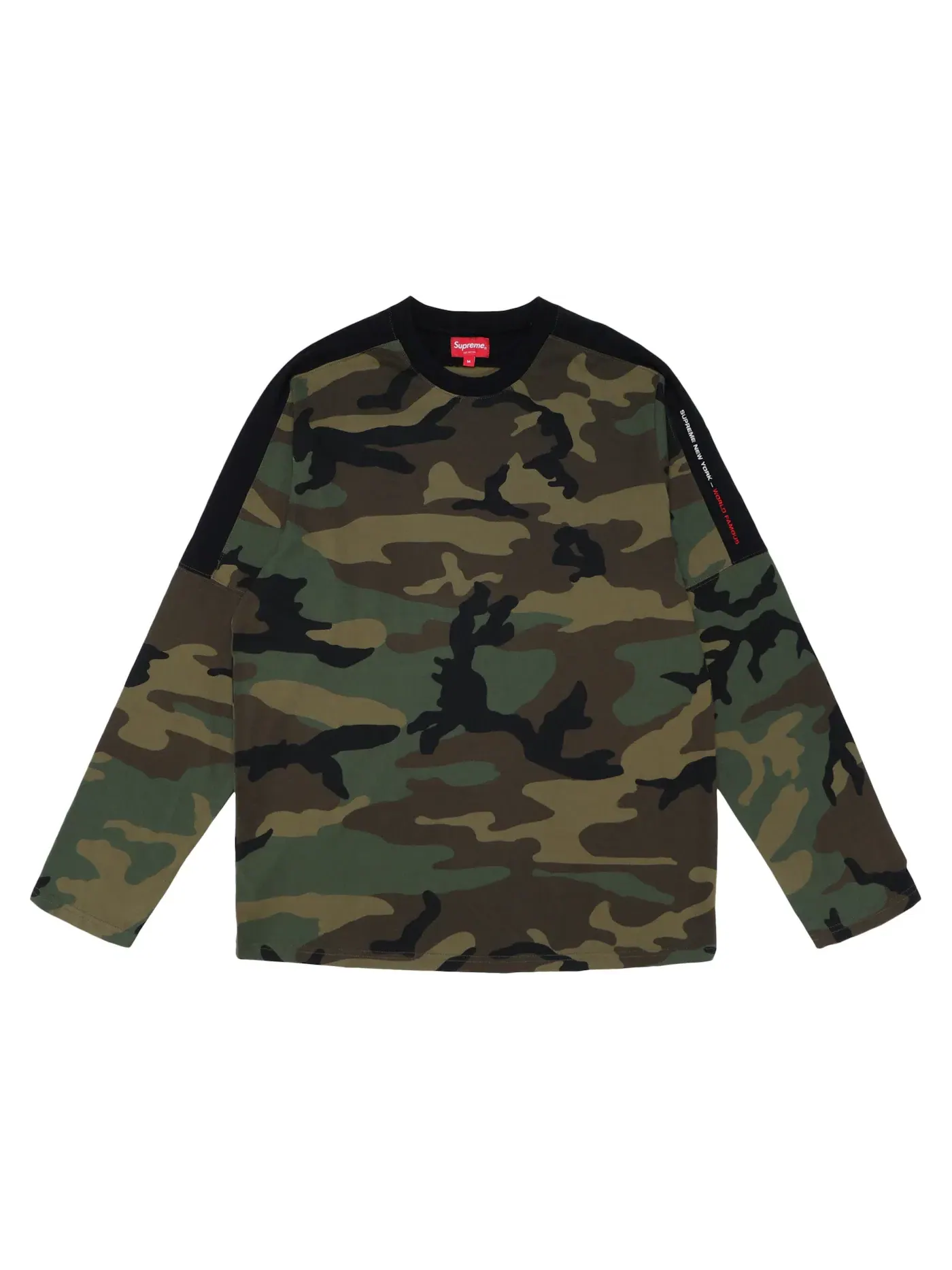 Мужская футболка с длинным рукавом Supreme Paneled L/S Top, Woodland Camo — изображение 1 из 1