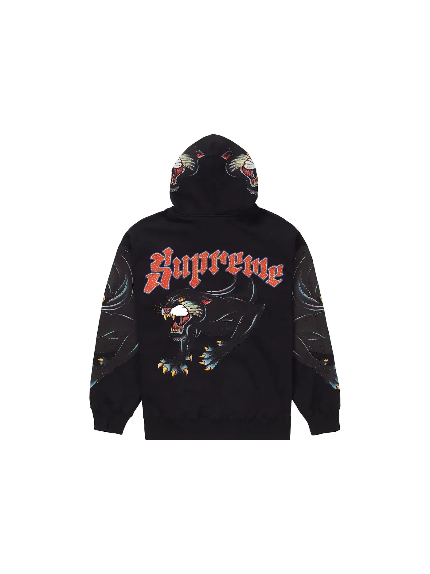 Мужская худи с принтом Supreme Panther Zip Up Hooded Supreme — изображение 1 из 2, черный