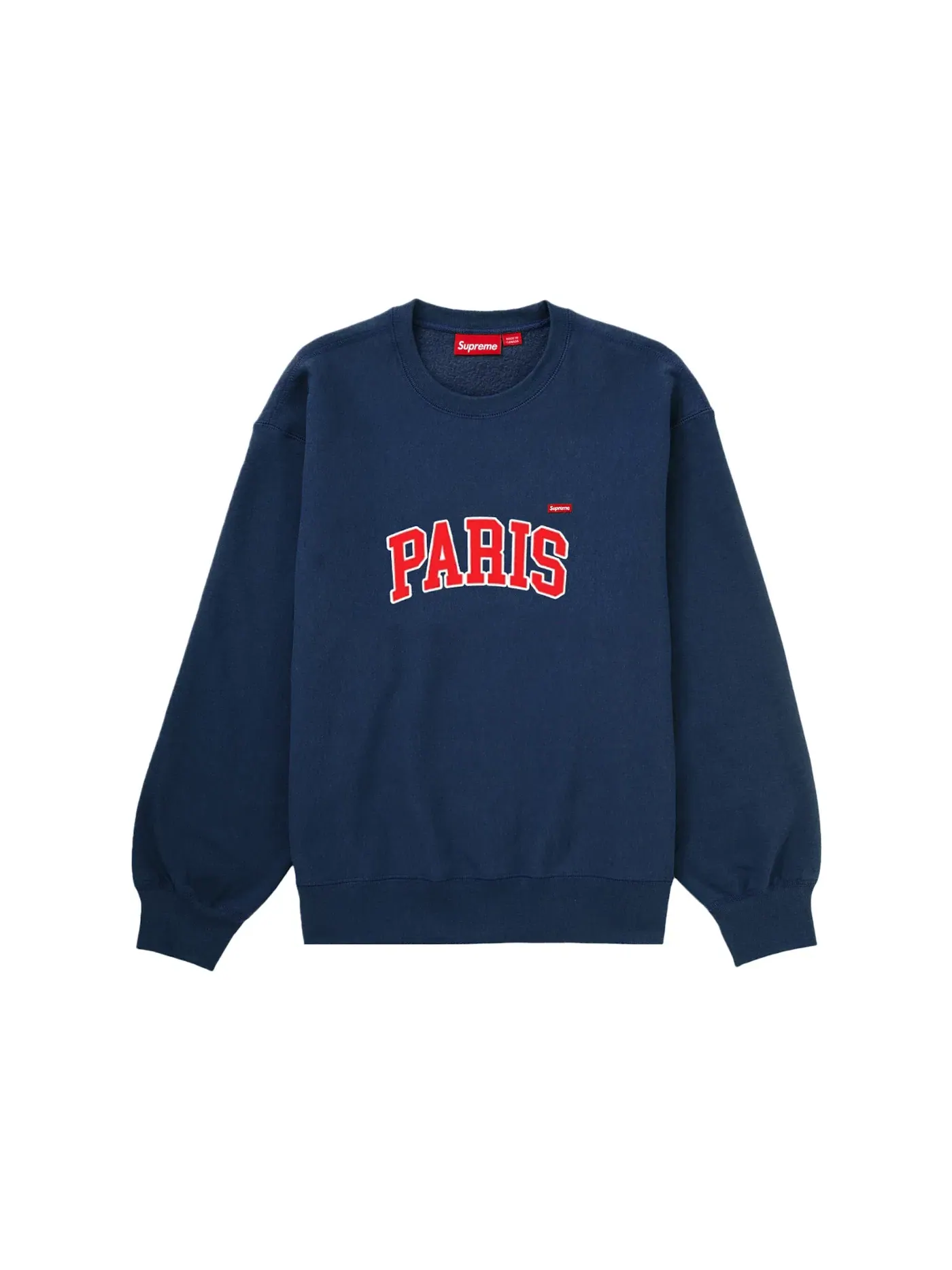 Мужской свитшот с принтом Supreme Crewneck — изображение 1 из 1, темно-синий