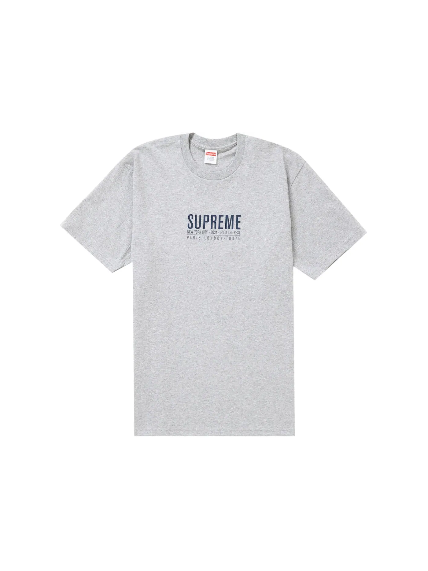 Мужская футболка с принтом Supreme Paris Tee Supreme — изображение 1 из 1, серый