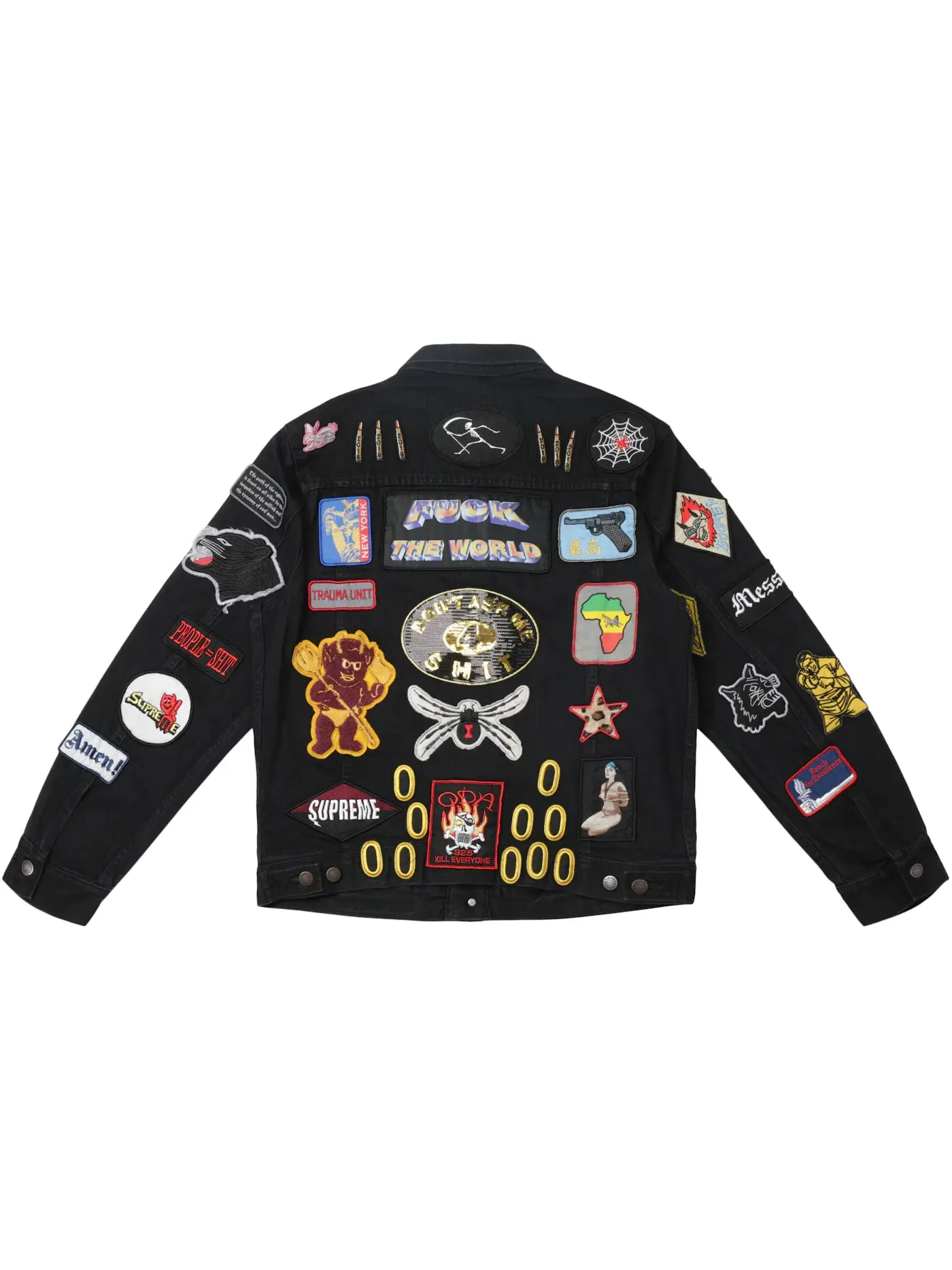 Мужская джинсовая куртка Supreme Patches — изображение 2 из 2, черный