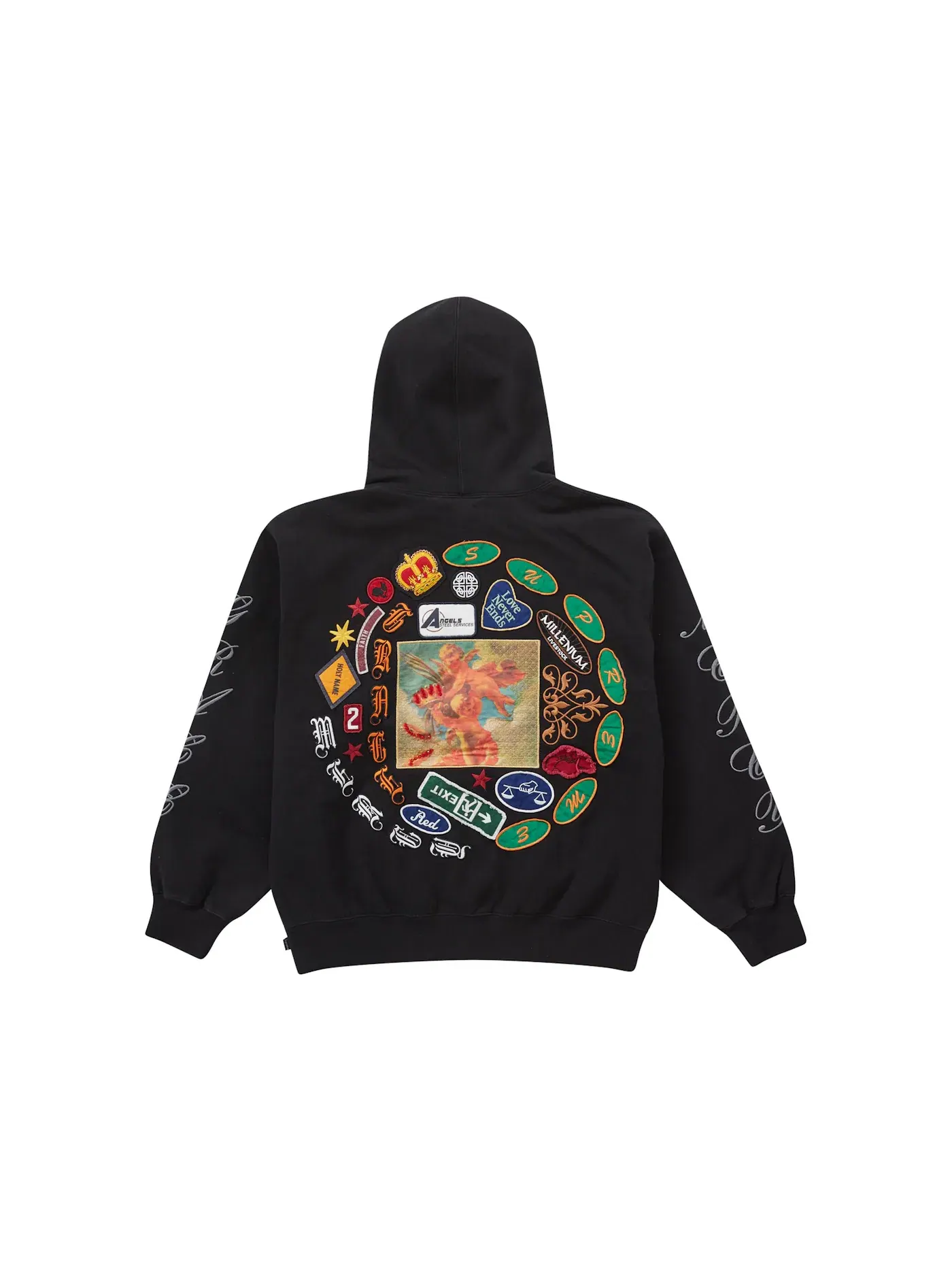 Мужская худи Supreme Patches Spiral — изображение 1 из 2, черный