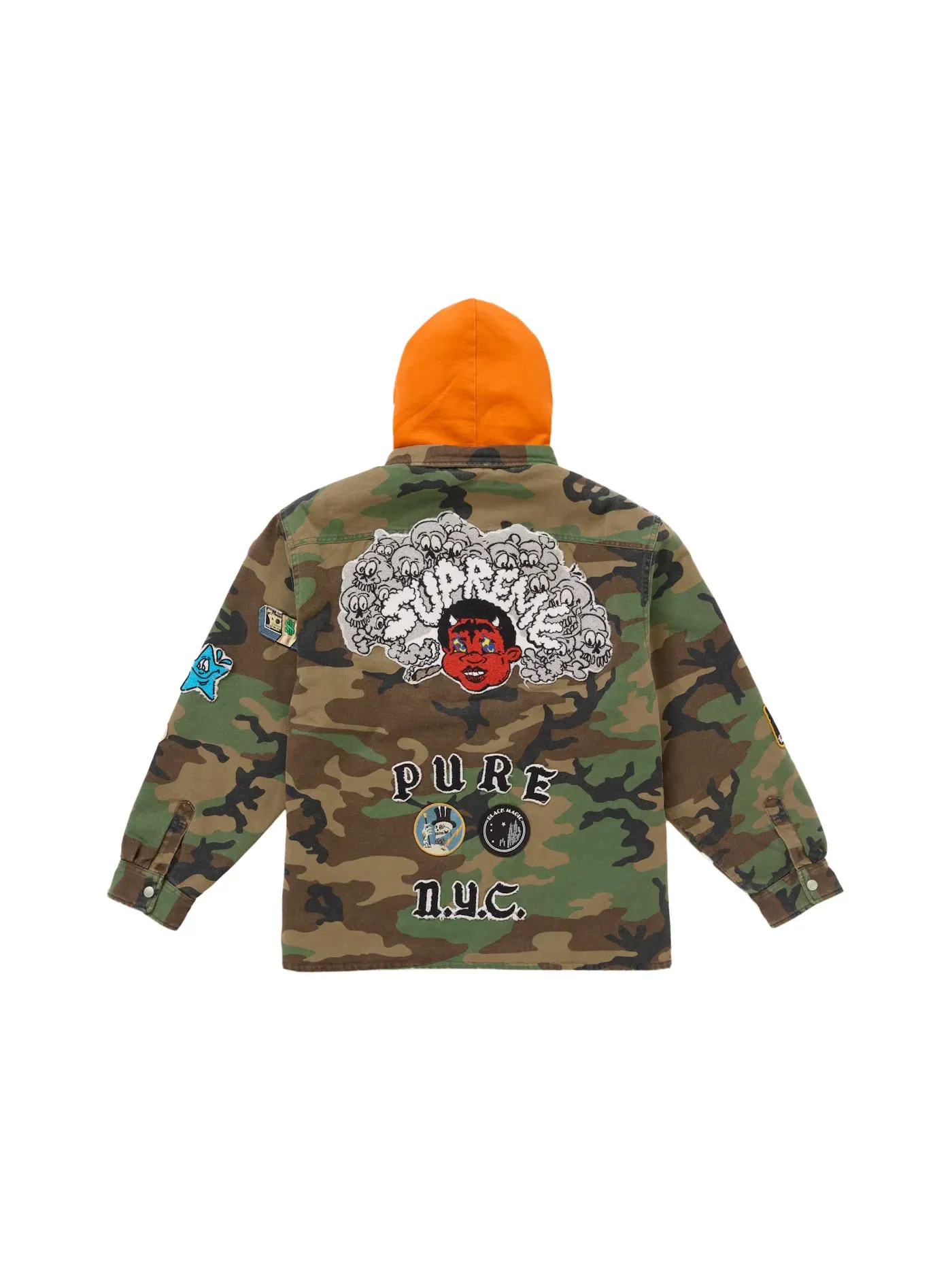Мужская рубашка с капюшоном на молнии Supreme Shirt, Woodland Camo — изображение 4 из 4