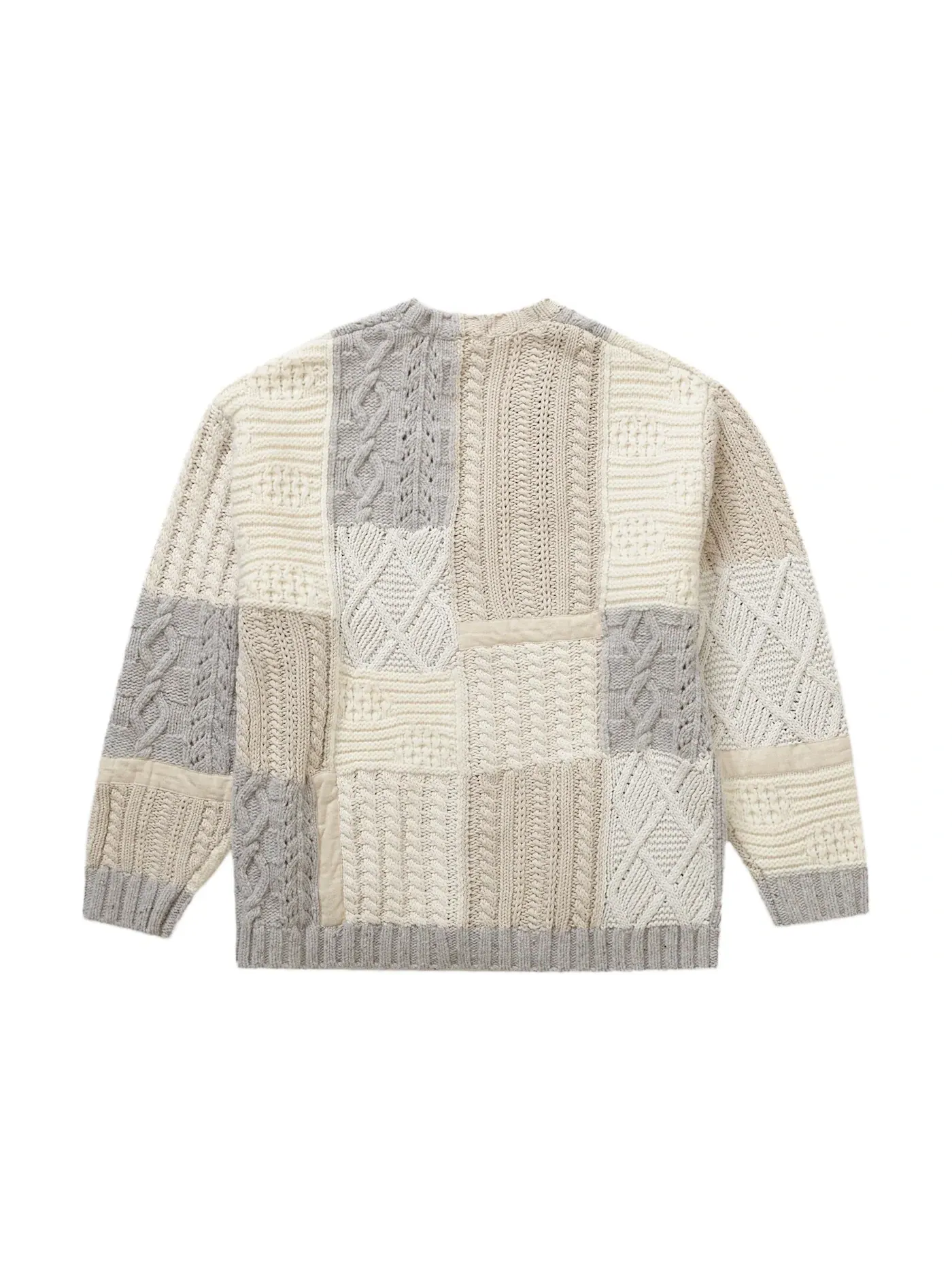 Мужской вязаный кардиган с пэчворком Supreme Cardigan Supreme — изображение 2 из 2, белый