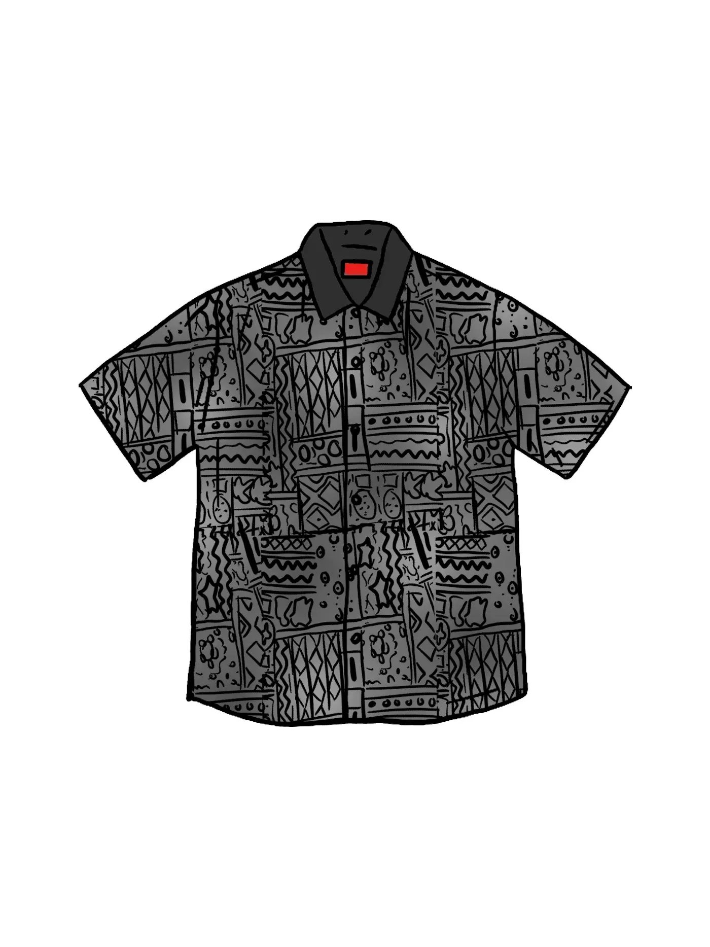 Мужское поло с принтом Supreme Patchwork Knit Zip Up Polo — изображение 1 из 1, черный