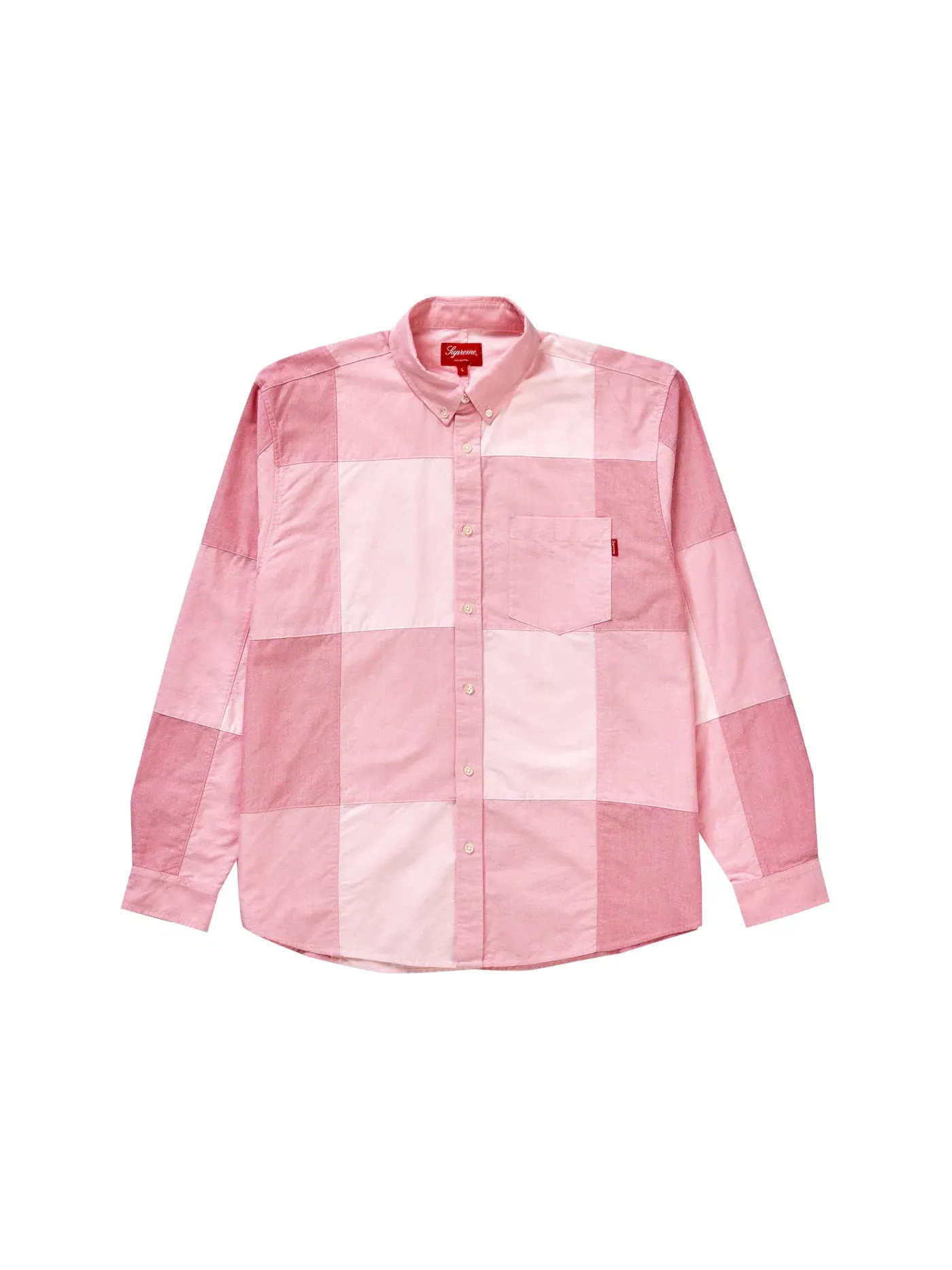 Мужская рубашка с патчворк-дизайном Supreme Oxford Shirt — изображение 1 из 1, красный