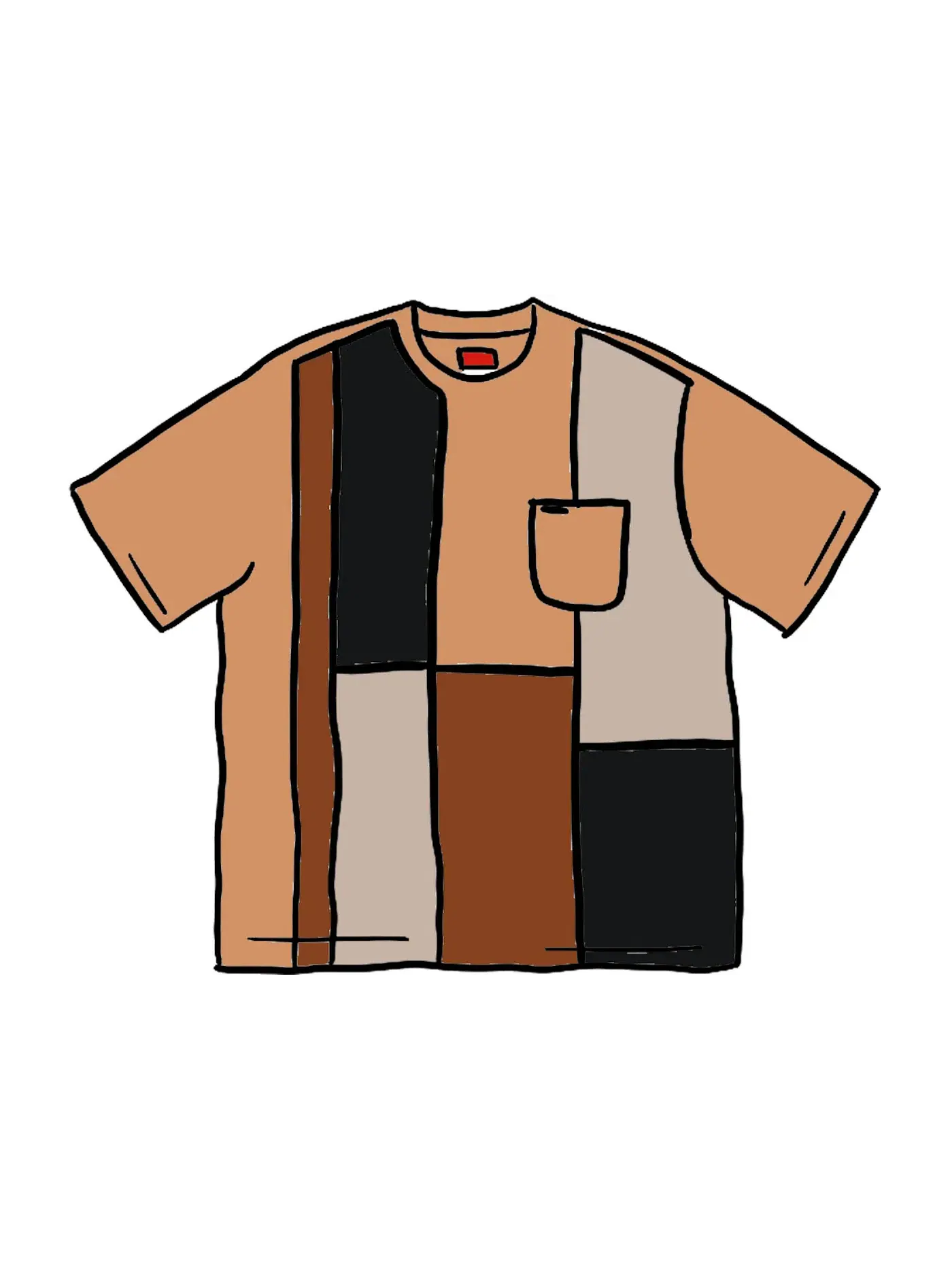 Мужская футболка с накладным карманом Supreme Pocket Tee — изображение 1 из 1, коричневый