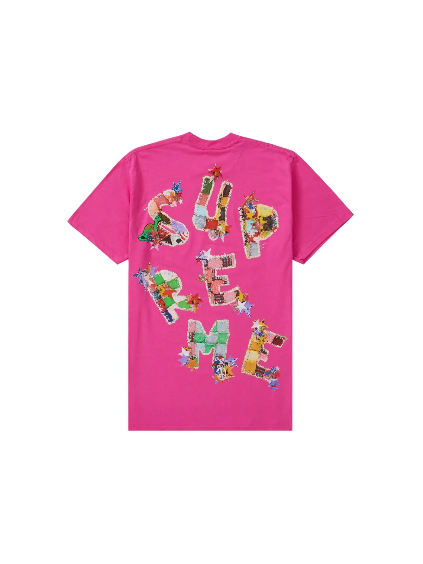 Мужская футболка с пэчворк-принтом Supreme Tee — изображение 2 из 2, фуксия