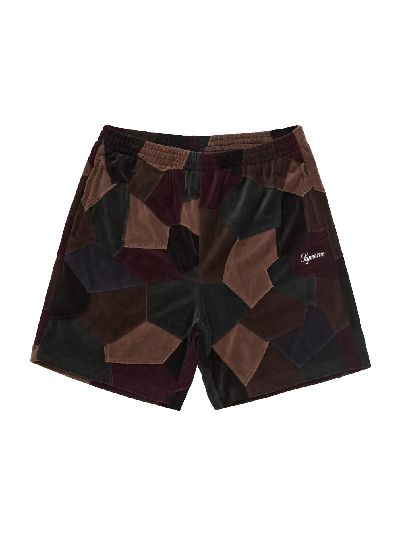 Мужские шорты из велюра с аппликацией Supreme Short — изображение 1 из 2, темный темно-синий