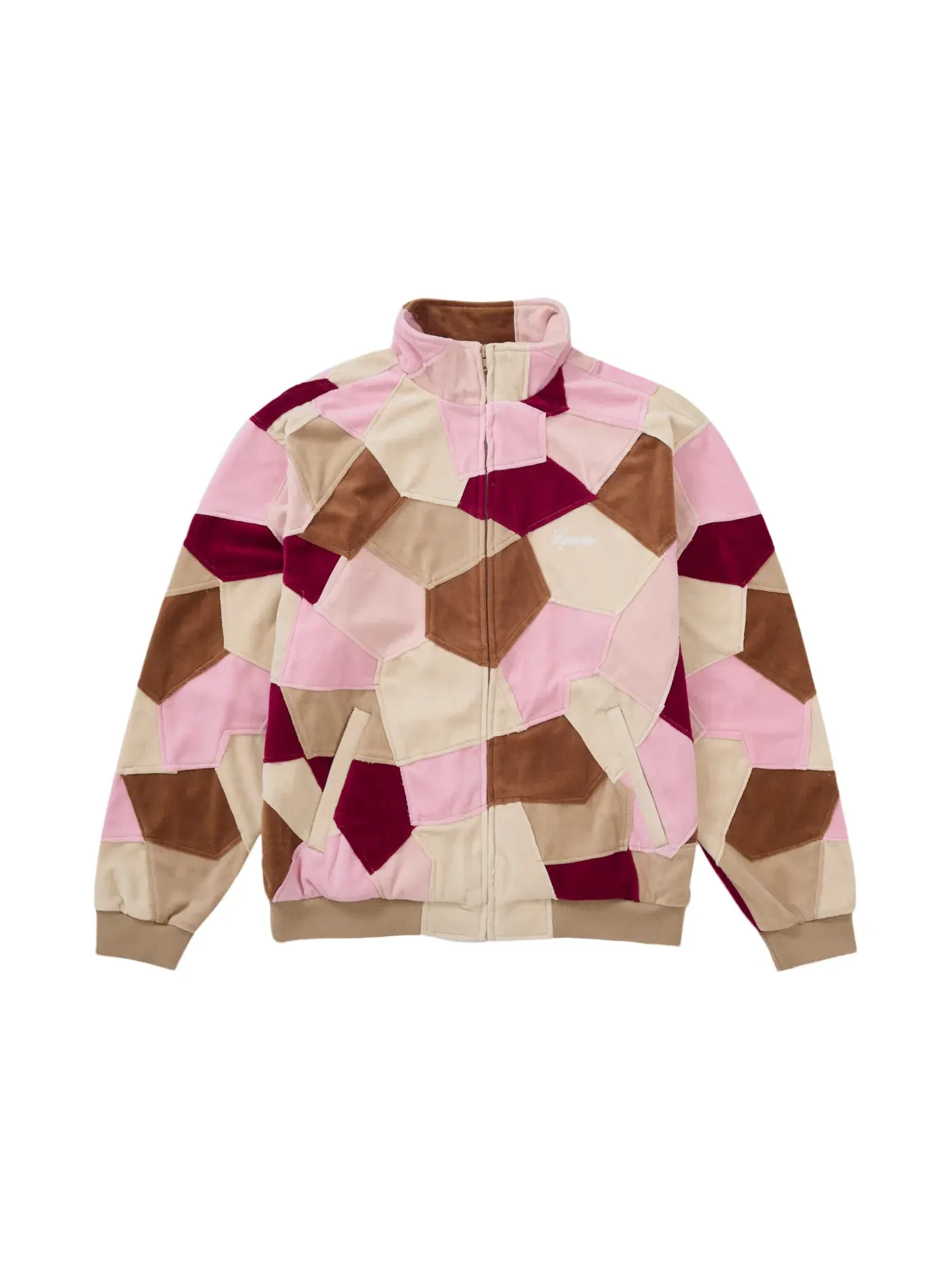 Мужская куртка с принтом Patchwork Velour Supreme — изображение 1 из 2, бежевый