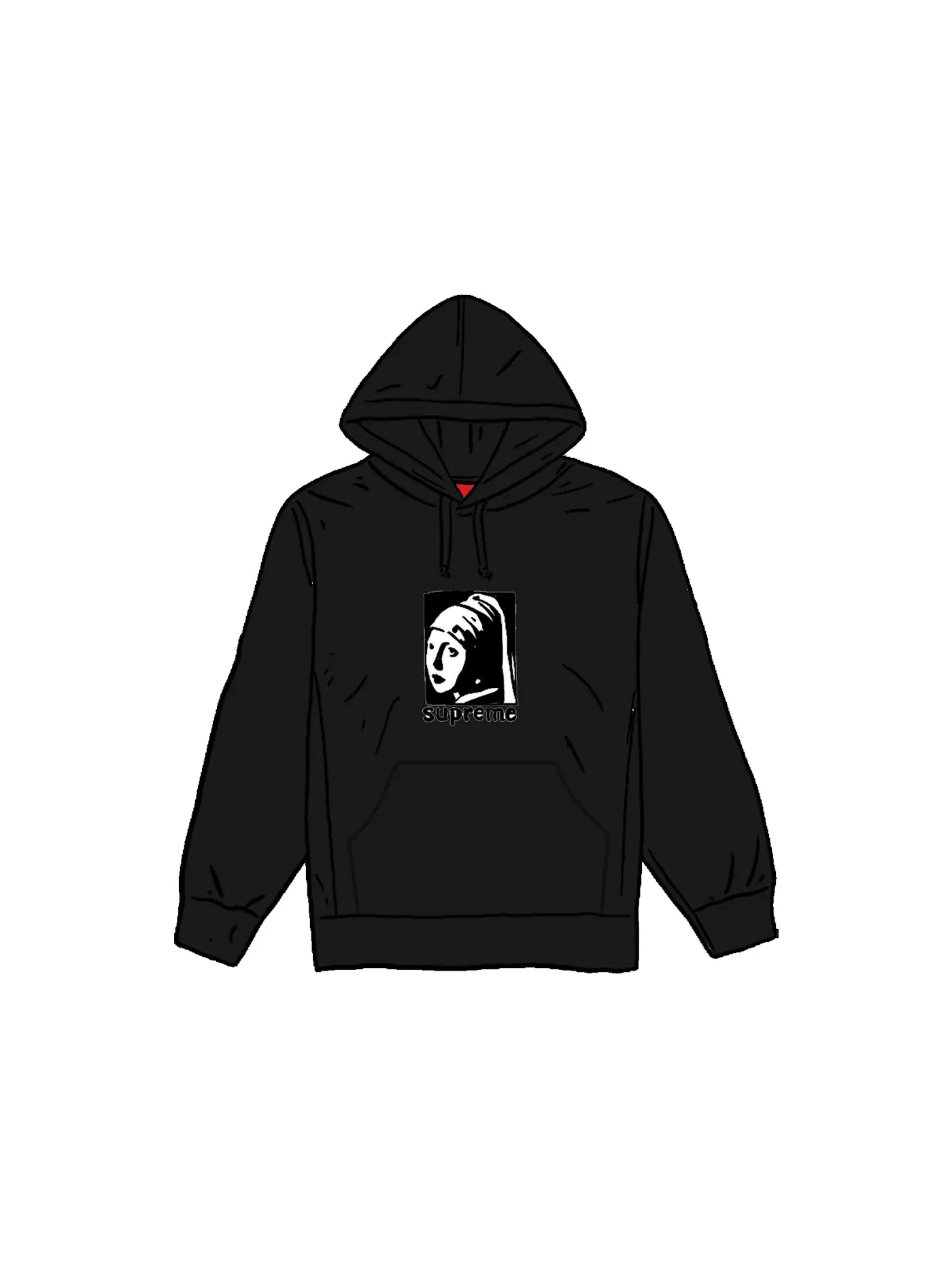 Мужской свитшот с капюшоном и принтом Supreme Hooded Sweatshirt Supreme — изображение 1 из 1, черный