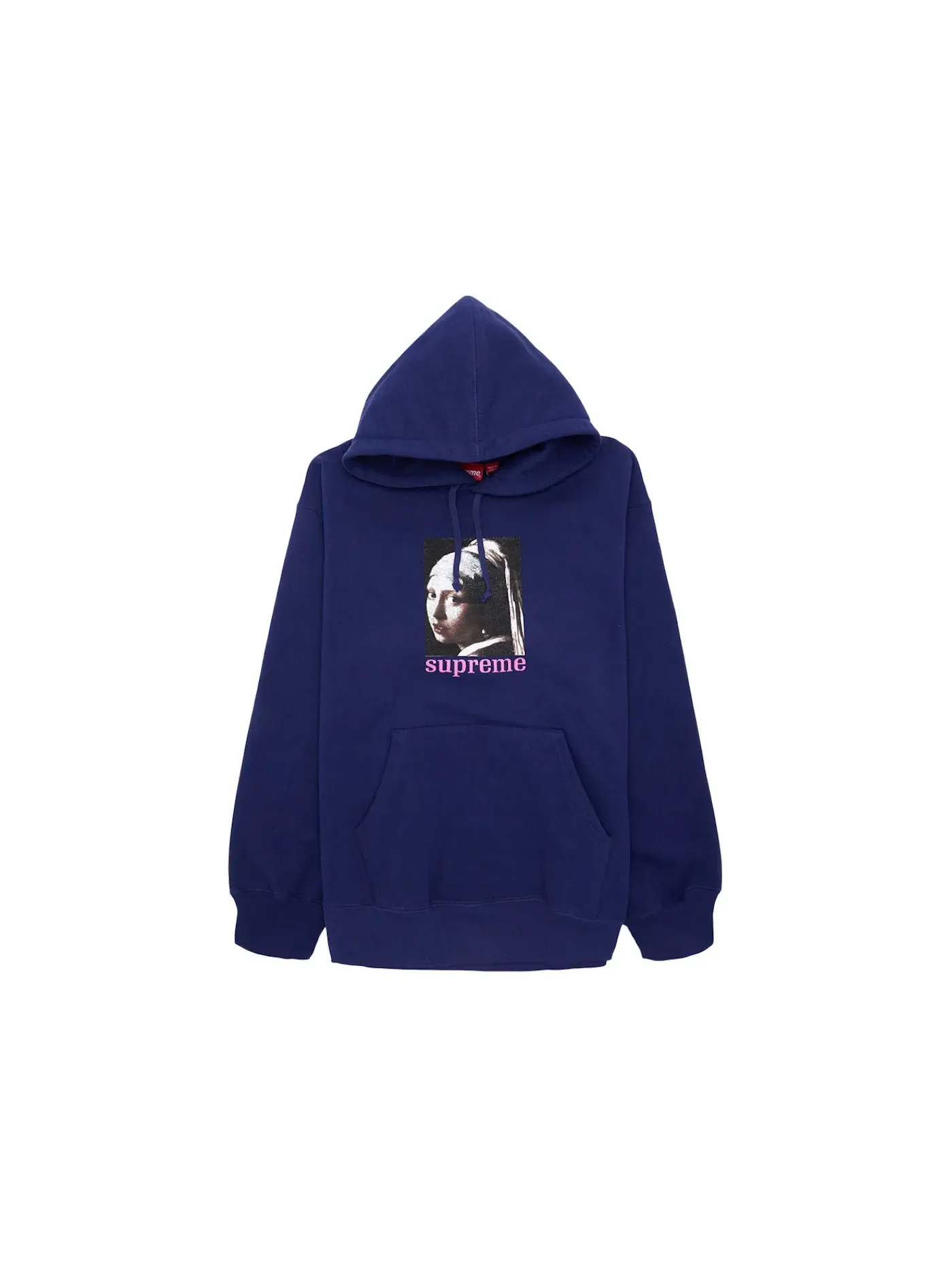Мужской свитшот с капюшоном хлопковый Supreme Hooded Sweatshirt — изображение 1 из 1, темно-синий