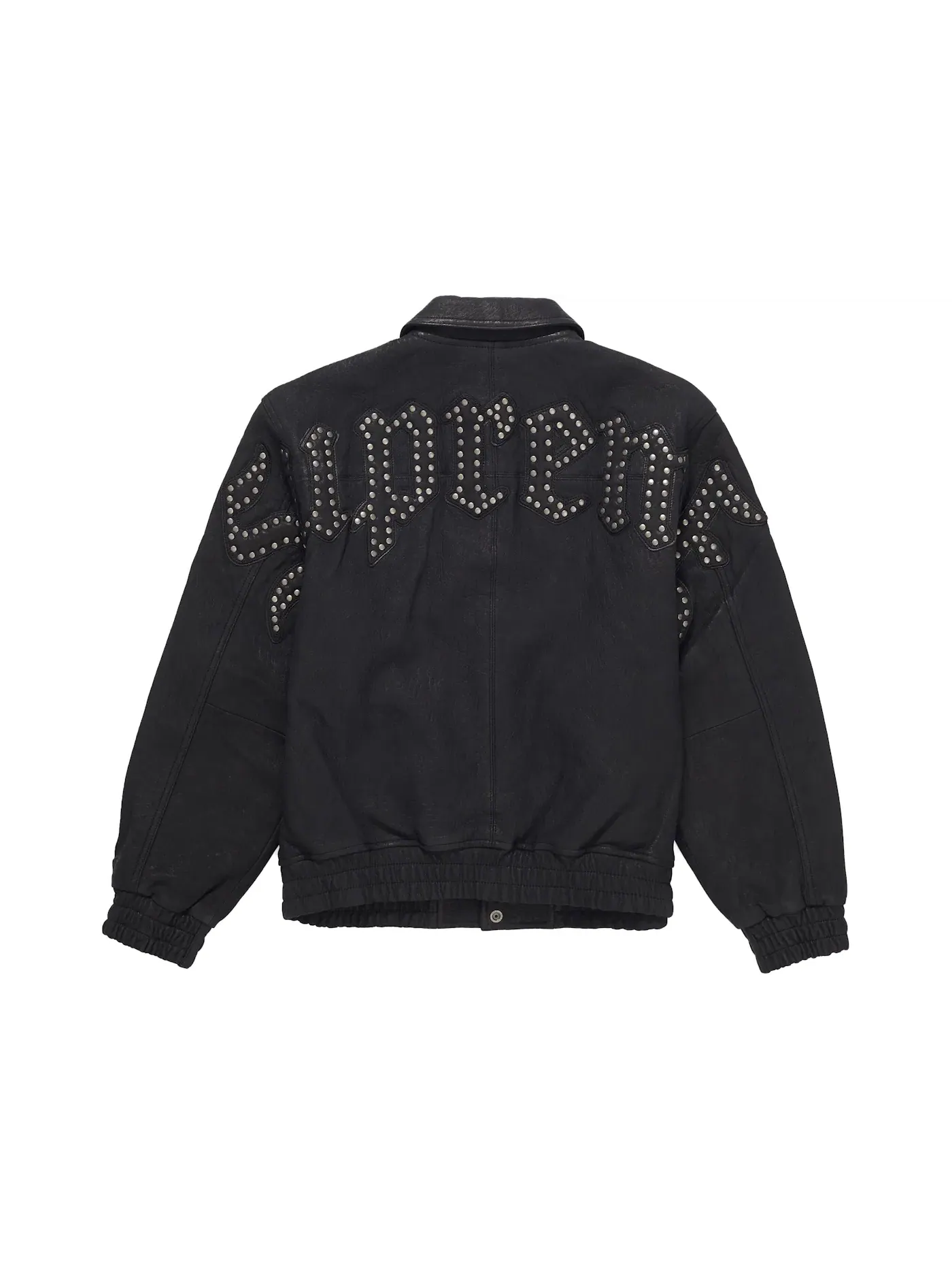 Мужская куртка-бомбер из тисненой кожи Supreme — изображение 1 из 3, черный
