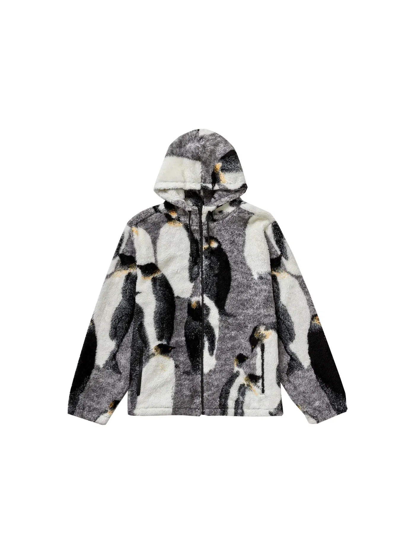 Мужская куртка из флиса с принтом Supreme Hooded Fleece Jacket — изображение 1 из 2, черный