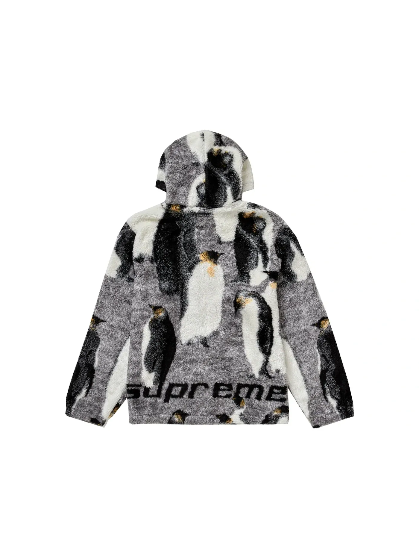 Мужская куртка из флиса с принтом Supreme Hooded Fleece Jacket — изображение 2 из 2, черный