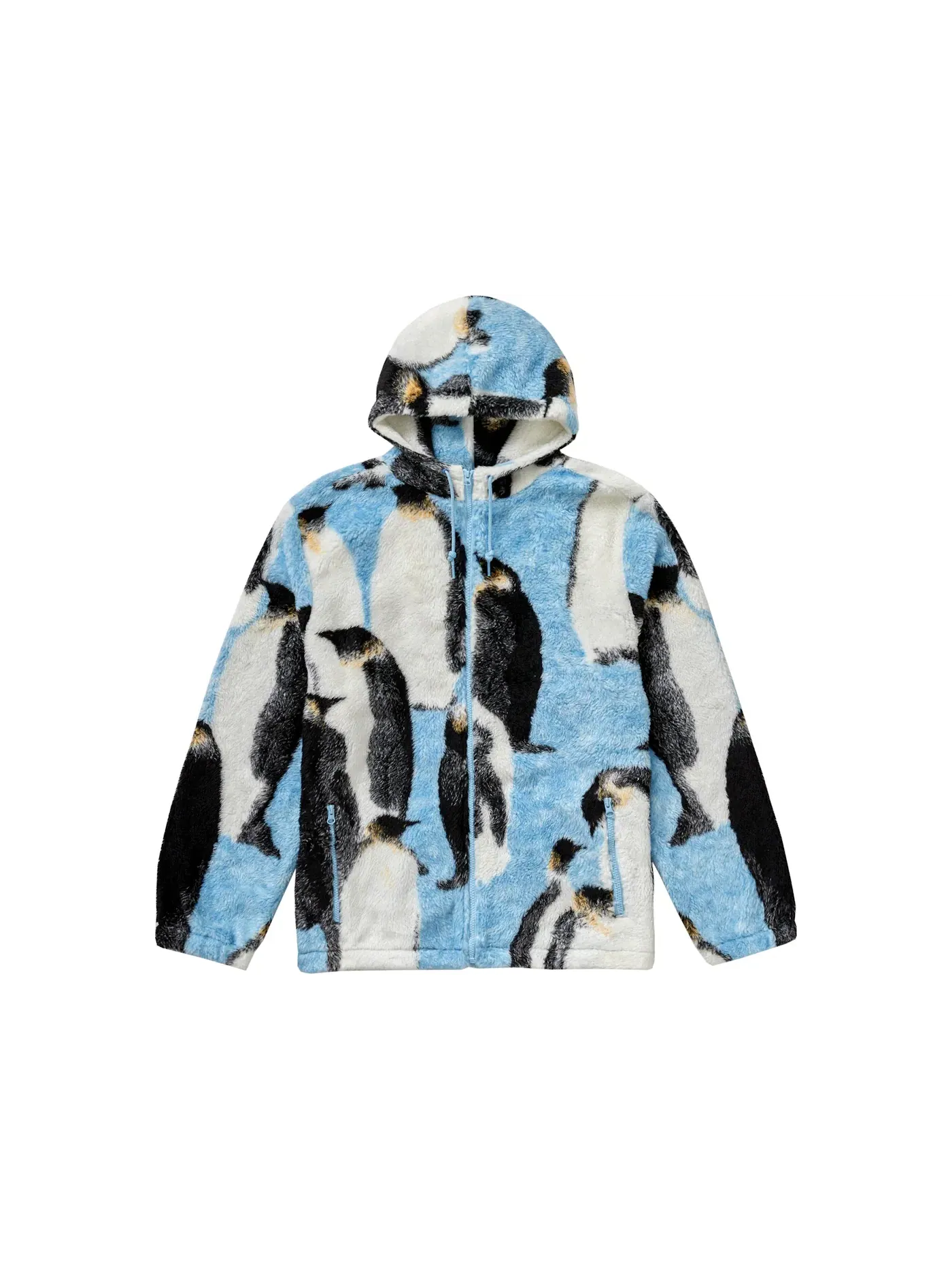 Мужская куртка-флис с капюшоном с жаккардовым узором Supreme Hooded Fleece Jacket — изображение 1 из 2, синий