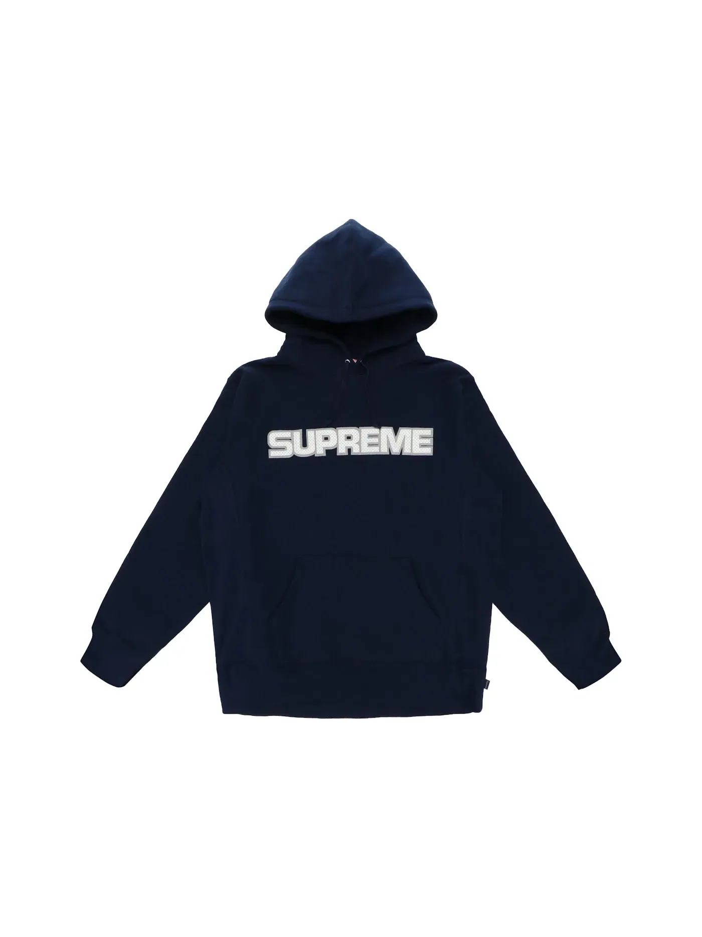 Мужской худи с капюшоном перфорированной кожи Supreme — изображение 1 из 1, темно-синий