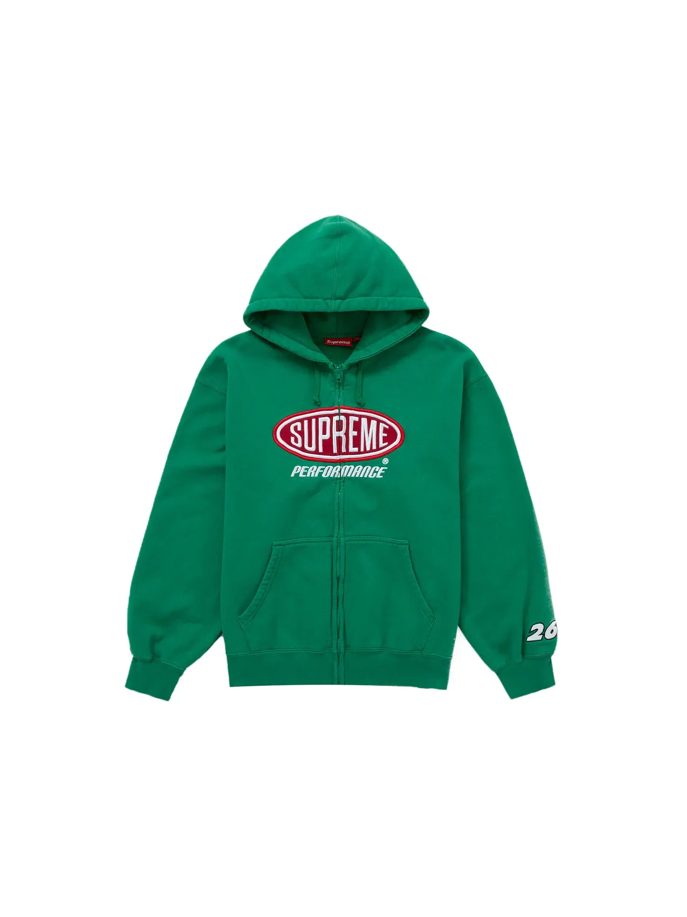 Мужская худи на молнии Supreme Performance Zip Up Hooded Sweatshirt — изображение 1 из 1, зеленый