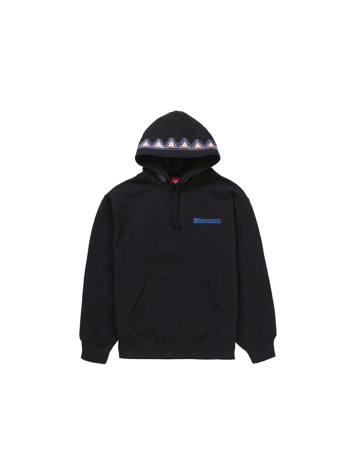 Мужской свитшот с капюшоном с принтом Supreme Hooded Sweatshirt — изображение 2 из 2, черный