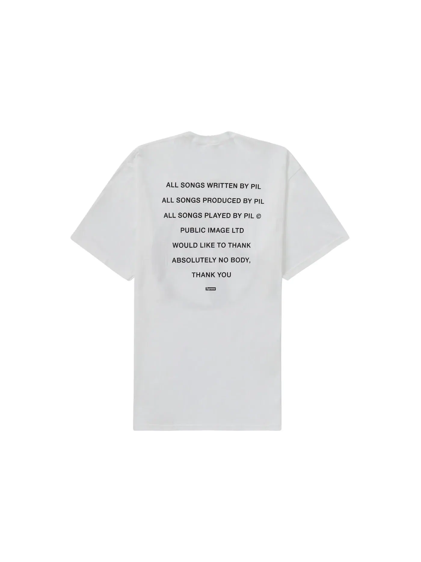 Мужская футболка с принтом Supreme PiL Tee — изображение 2 из 2, белый