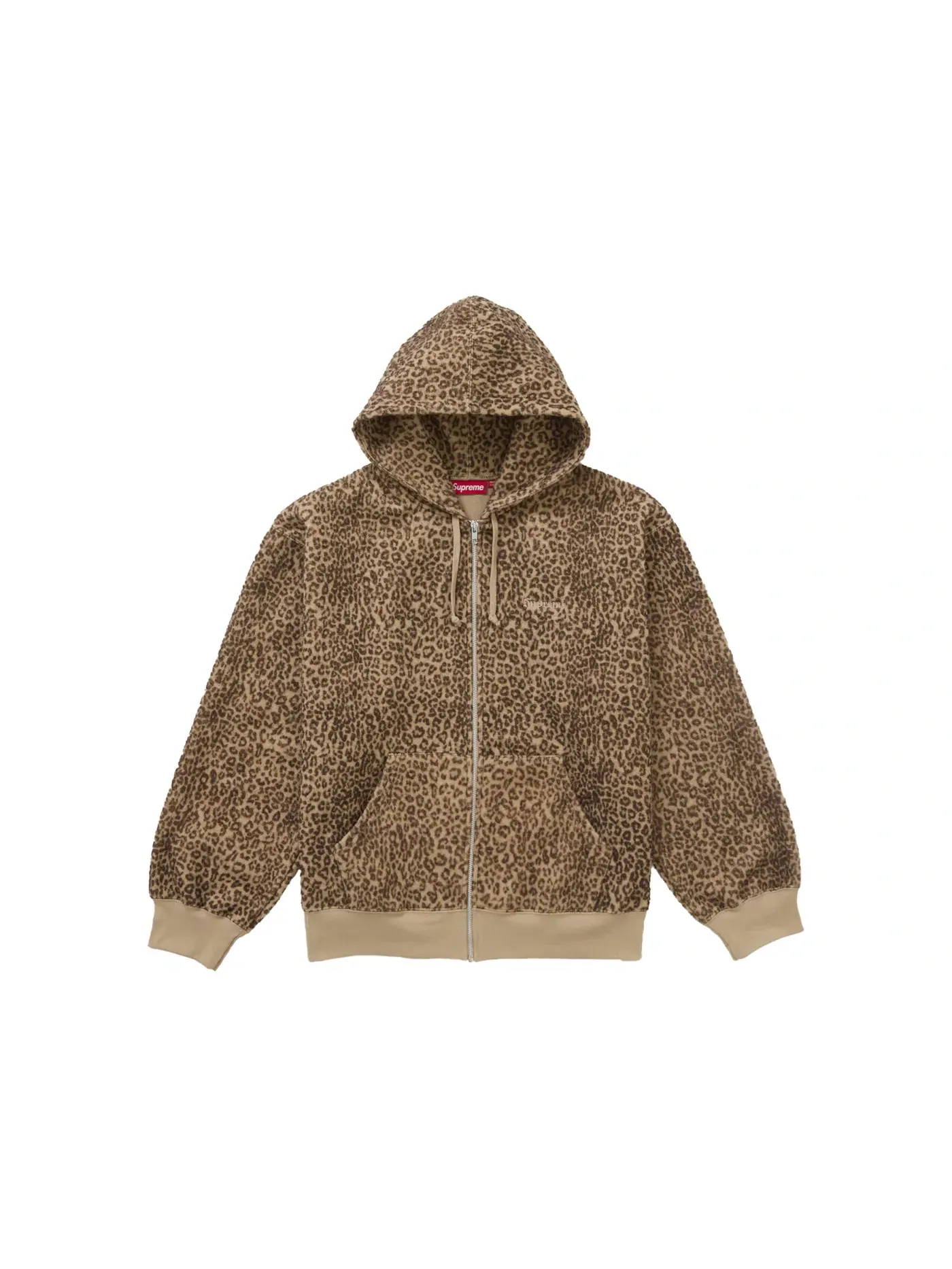 Мужская худи на молнии с принтом Sweatshirt Supreme — изображение 1 из 1, бежевый