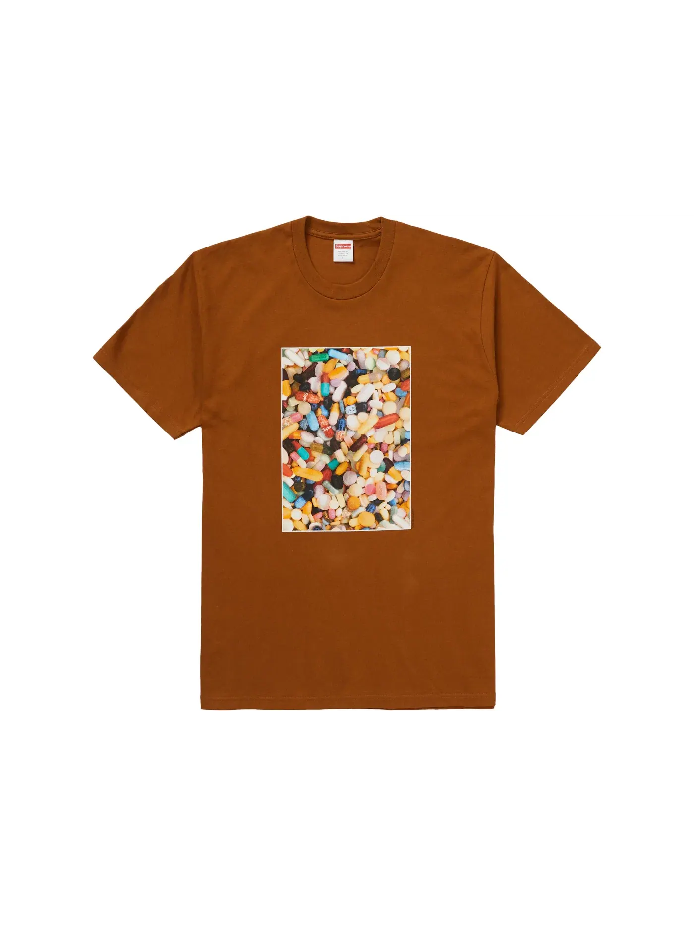 Мужская футболка с принтом Supreme Tee — изображение 1 из 1, коричневый