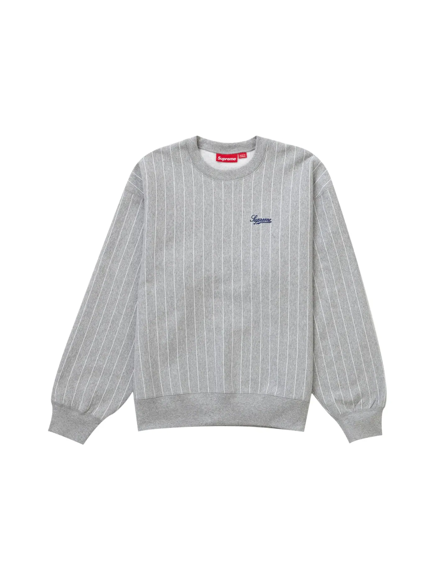 Мужской свитшот с принтом Crewneck Supreme — изображение 1 из 1, серый