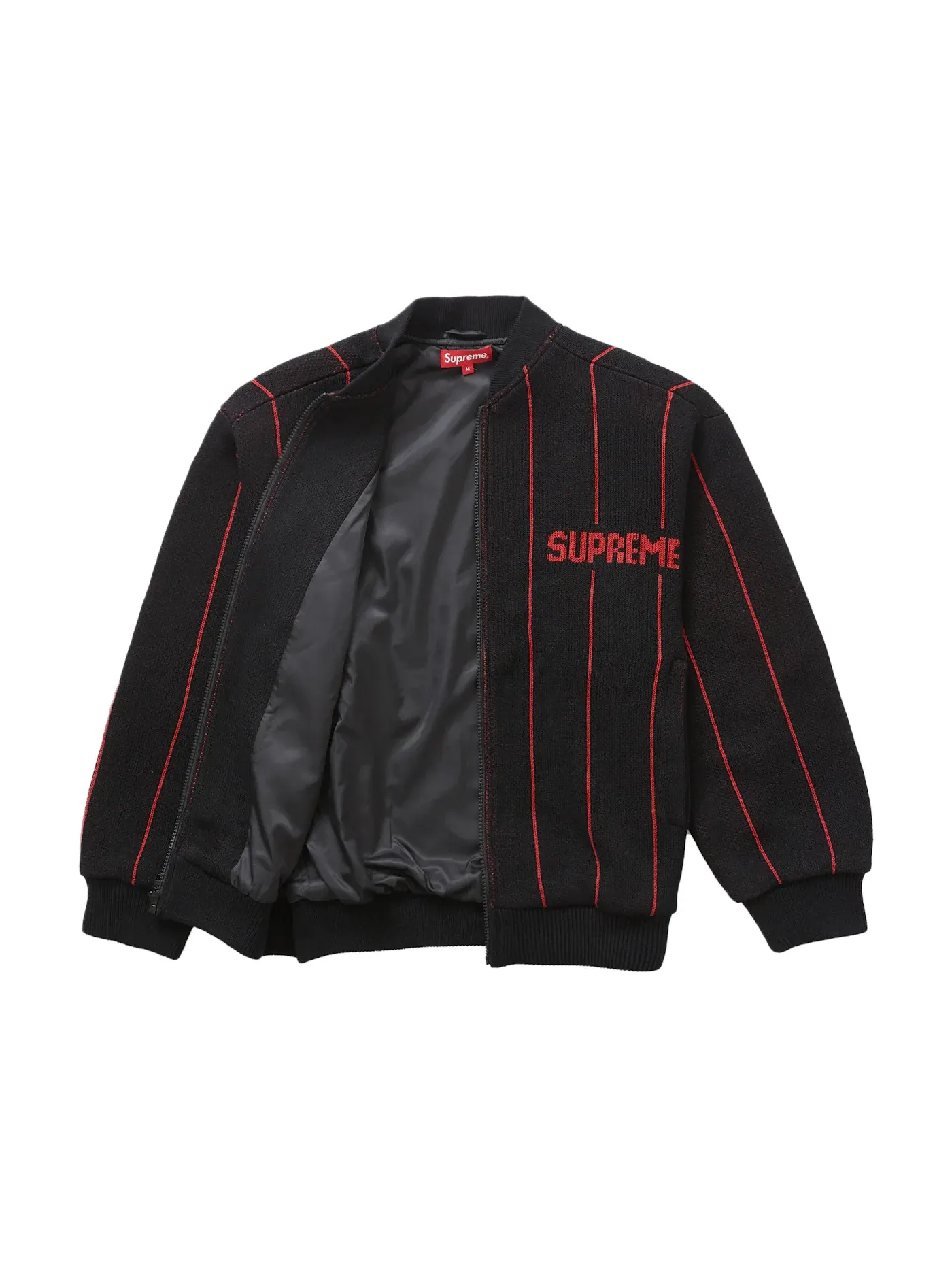 Мужской свитер с молнией Pinstripe Varsity Supreme — изображение 2 из 3, черный