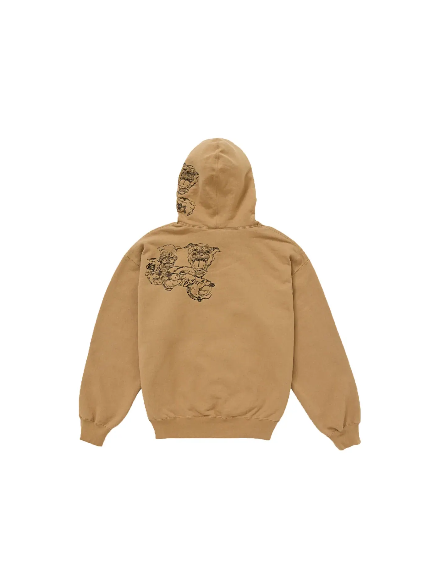Мужской худи с вышивкой Supreme Pitbulls Sweatshirt — изображение 3 из 3, коричневый