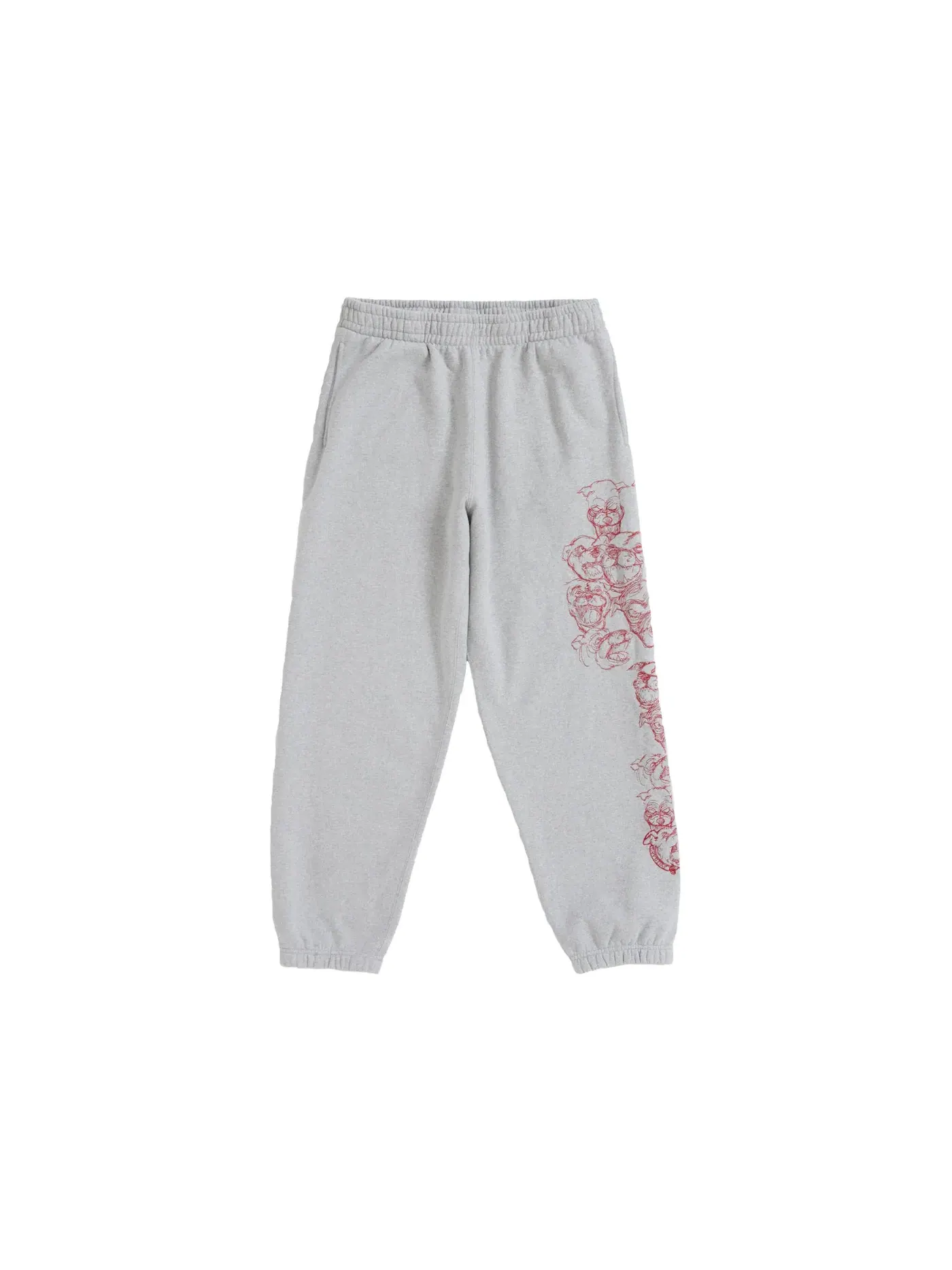 Мужские спортивные штаны с вышивкой Supreme Pitbulls Sweatpant — изображение 1 из 3, серый