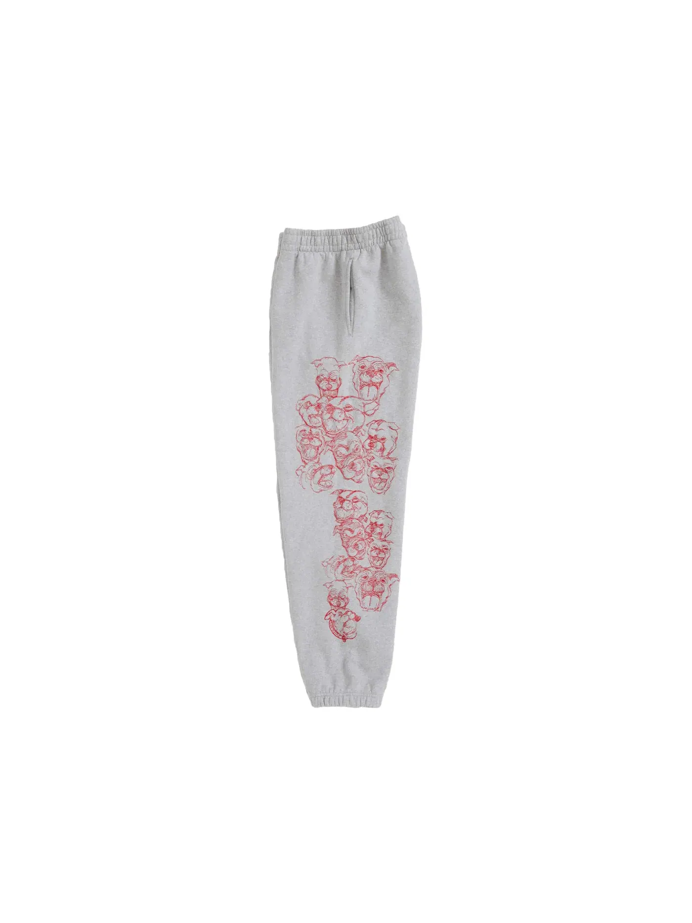 Мужские спортивные штаны с вышивкой Supreme Pitbulls Sweatpant — изображение 2 из 3, серый