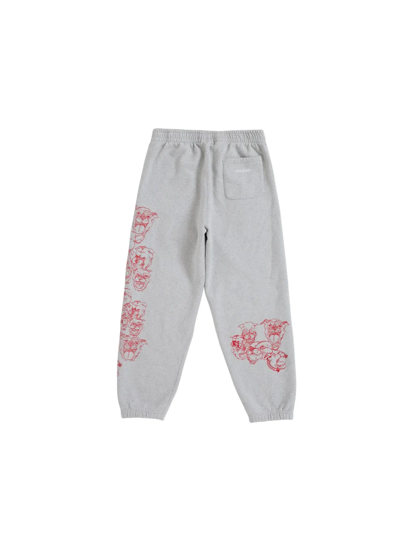 Мужские спортивные штаны с вышивкой Supreme Pitbulls Sweatpant — изображение 3 из 3, серый