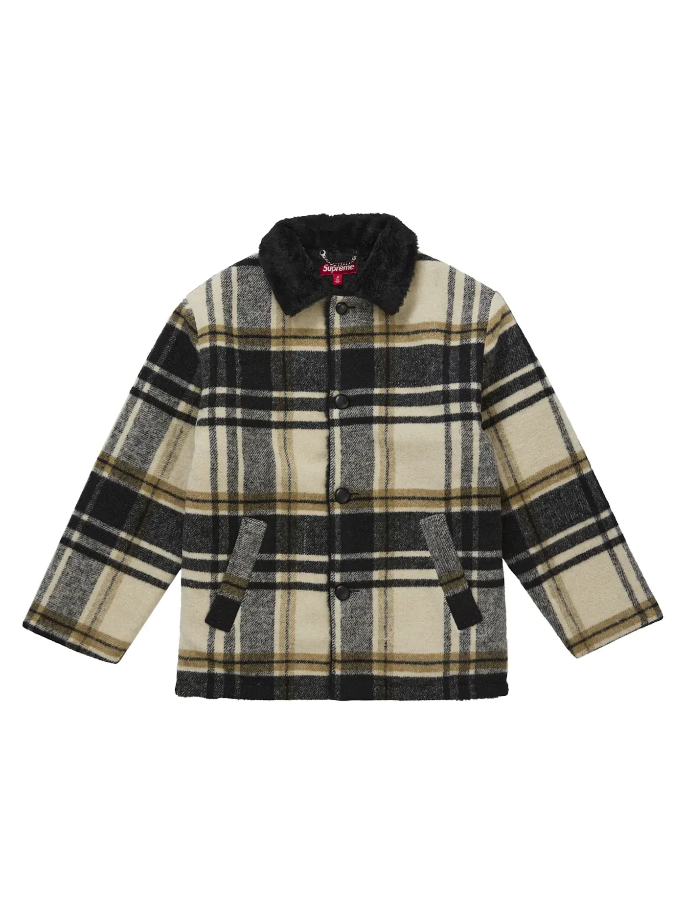 Мужское пальто-авто с принтом Supreme Coat — изображение 1 из 3, кремовый
