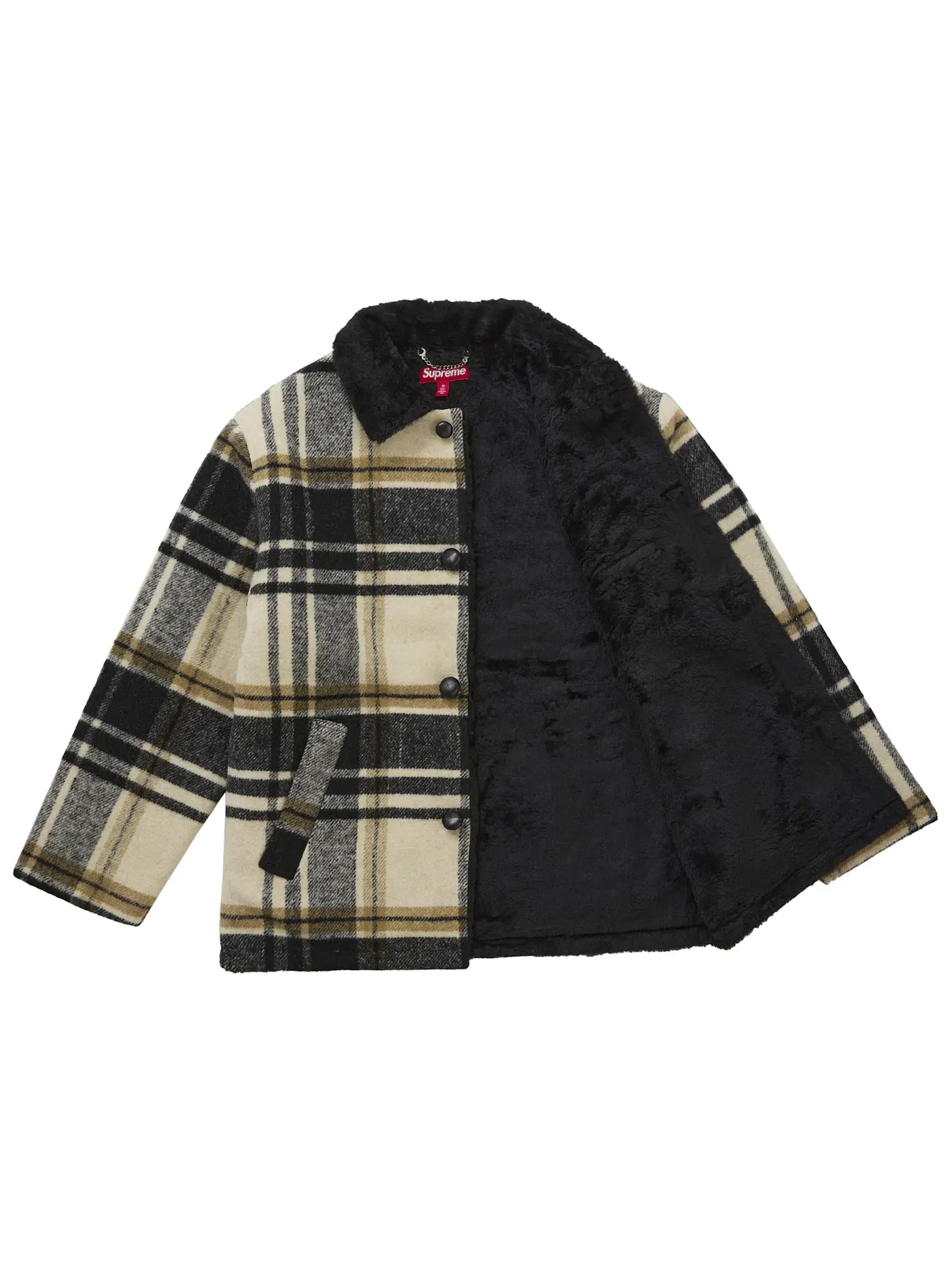Мужское пальто-авто с принтом Supreme Coat — изображение 2 из 3, кремовый