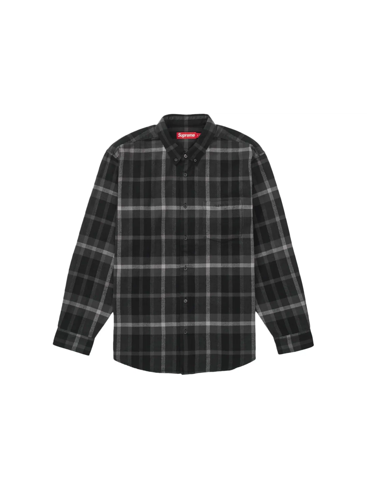 Мужская рубашка из фланели с принтом Supreme Shirt (FW23) — изображение 1 из 1, черный