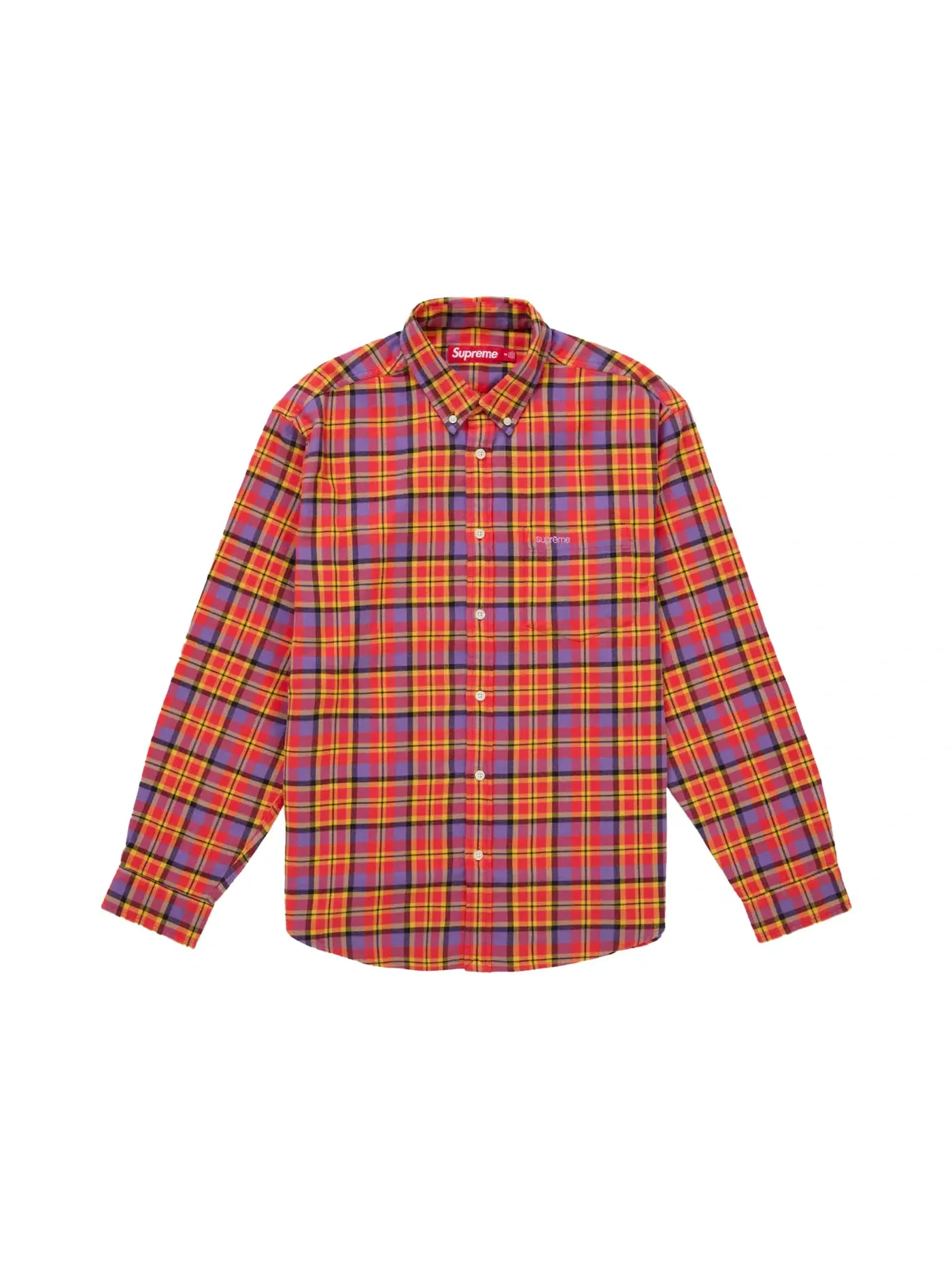 Мужская клетчатая фланелевая рубашка Supreme Shirt (FW25) — изображение 1 из 1, оранжевый