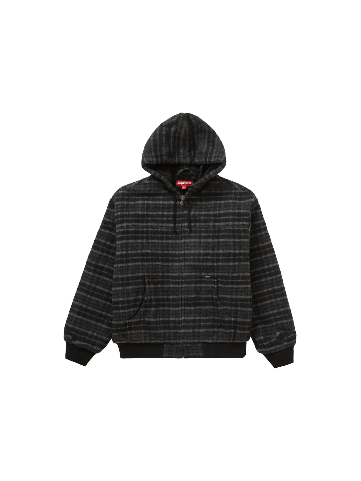 Мужская куртка с капюшоном из шерсти в клетку Supreme