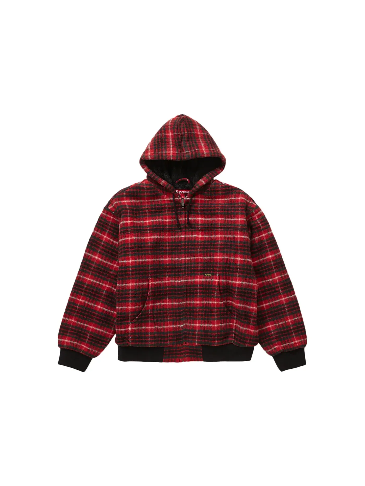 Мужская куртка с капюшоном из шерсти в клетку Supreme