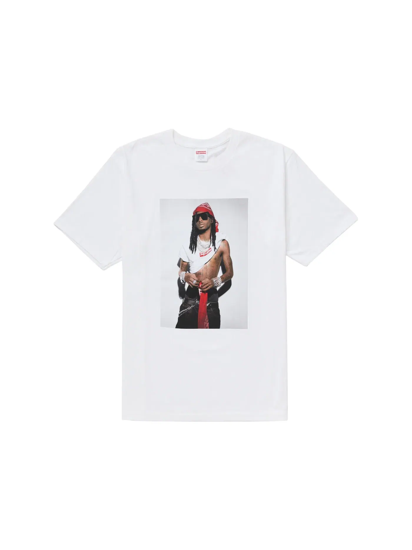 Мужская футболка с принтом Supreme Tee — изображение 1 из 5, белый