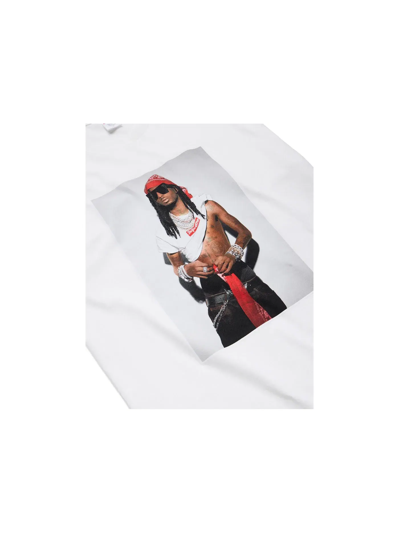 Мужская футболка с принтом Supreme Tee — изображение 2 из 5, белый