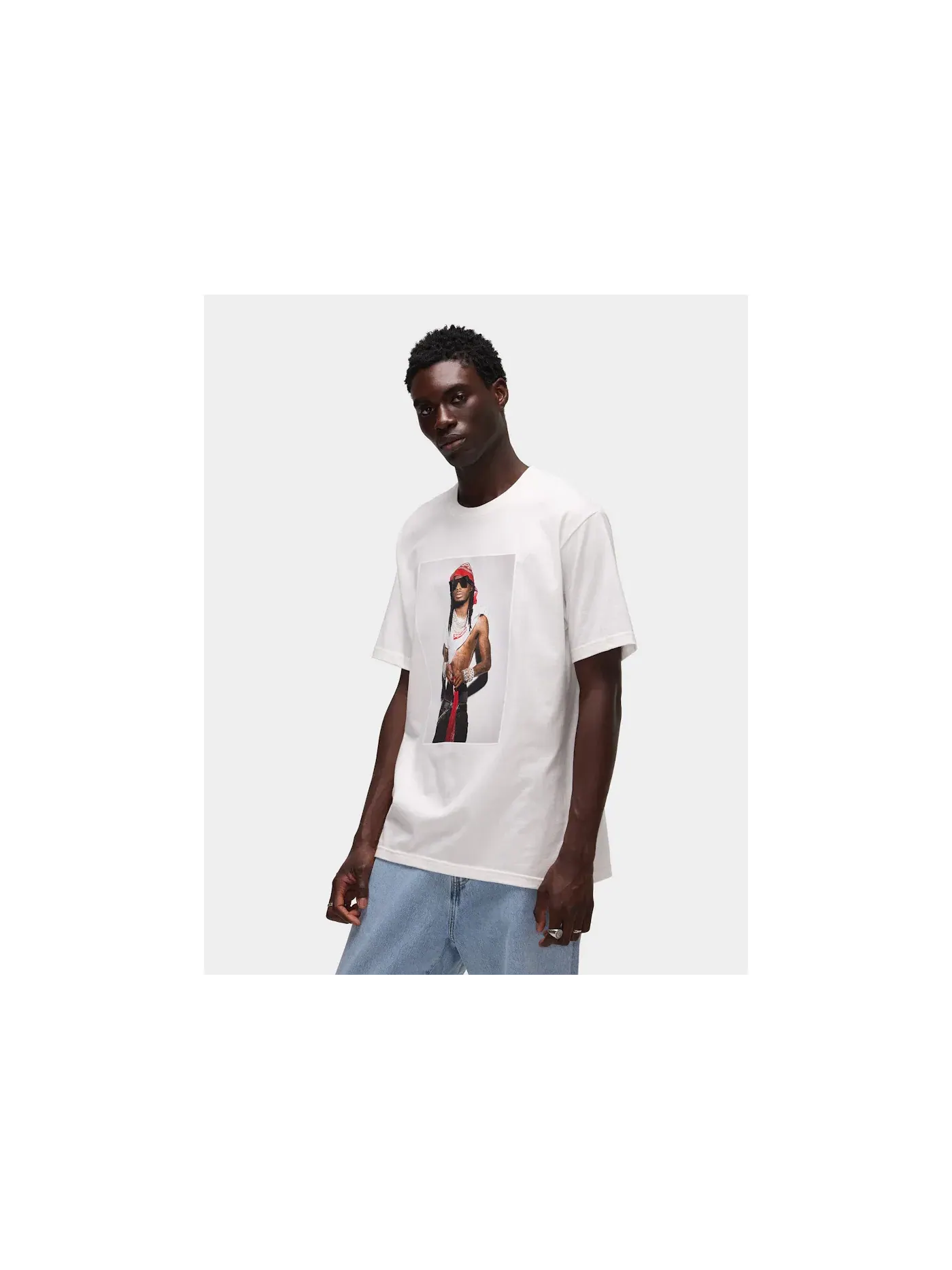 Мужская футболка с принтом Supreme Tee — изображение 3 из 5, белый