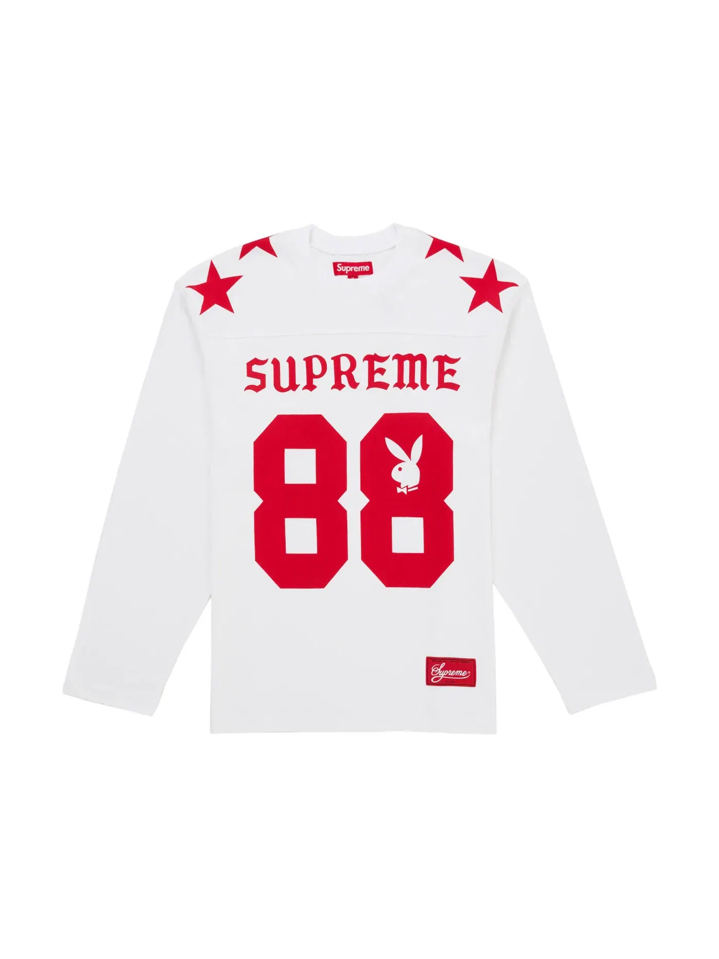 Мужская футболка с длинным рукавом с принтом Playboy Supreme — изображение 1 из 2, белый