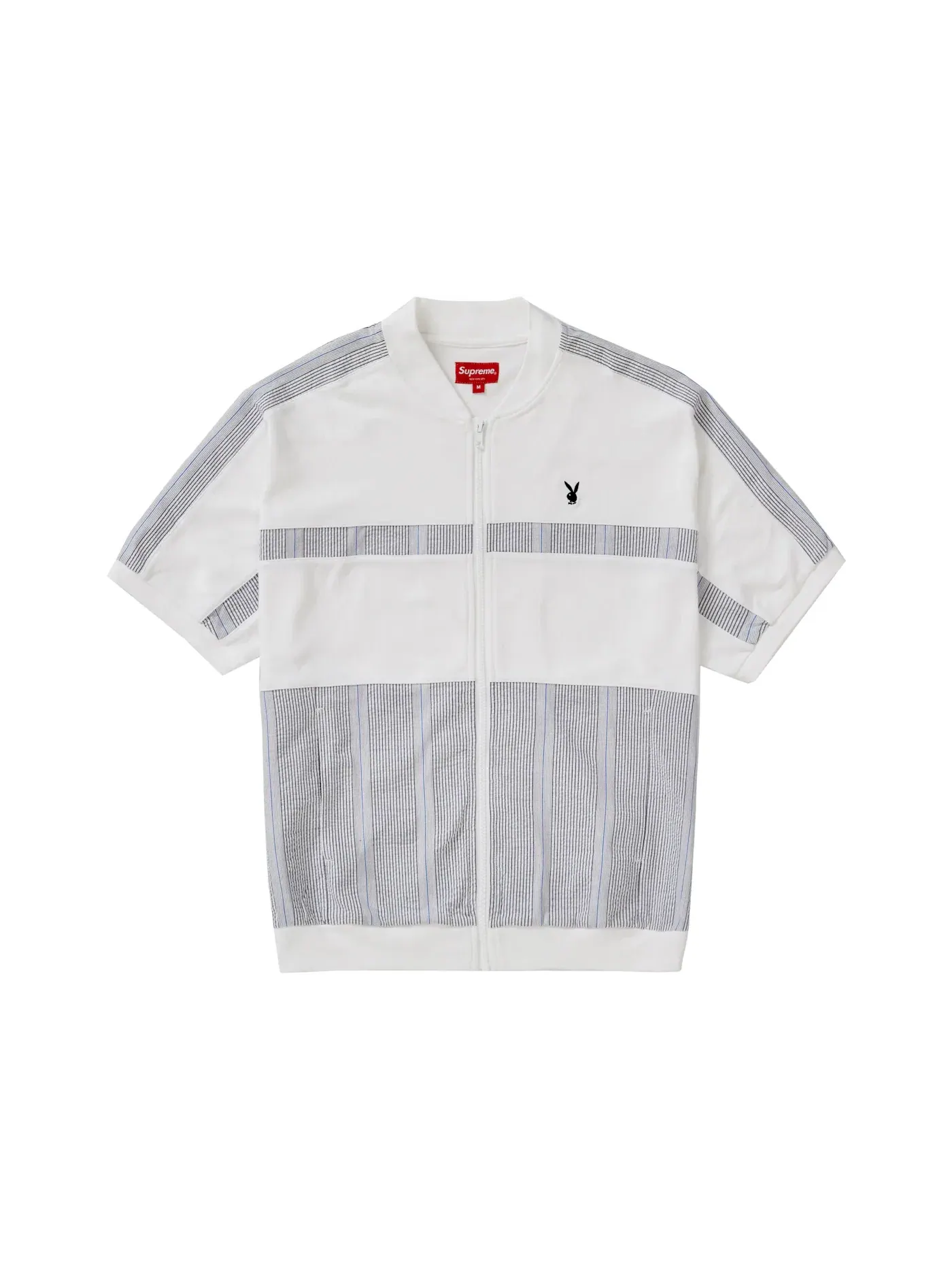 Мужская рубашка с длинным рукавом Supreme Playboy Leisure Zip Up Top — изображение 1 из 1, белый