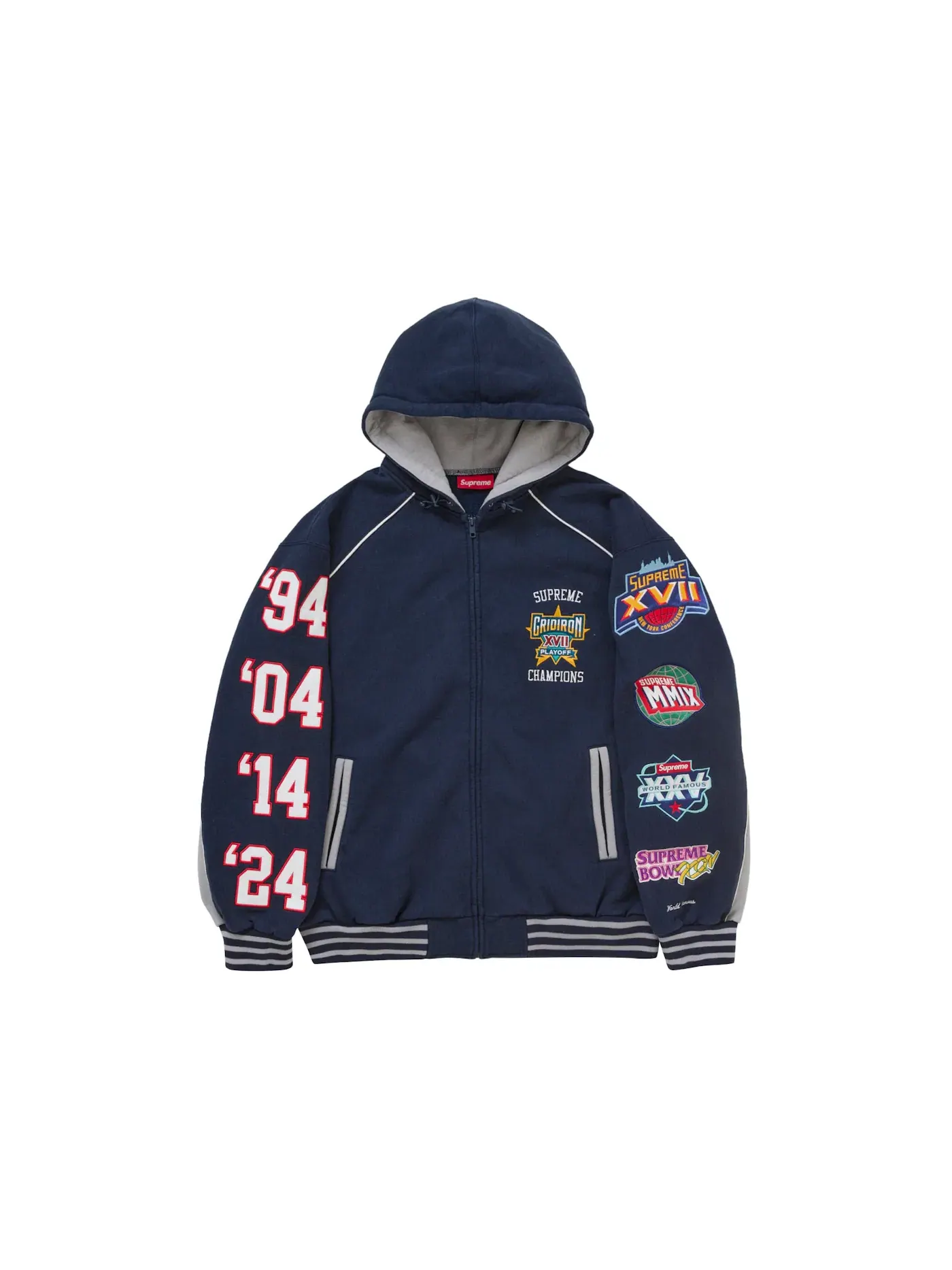 Мужская худи на молнии Playoffs Supreme — изображение 1 из 2, темно-синий