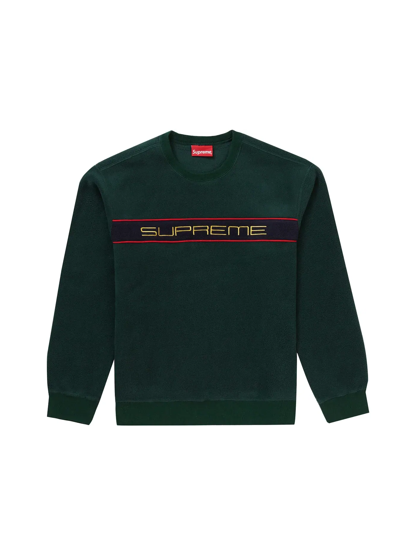 Мужской свитшот флисовый Supreme Crewneck — изображение 1 из 1, темный зеленый