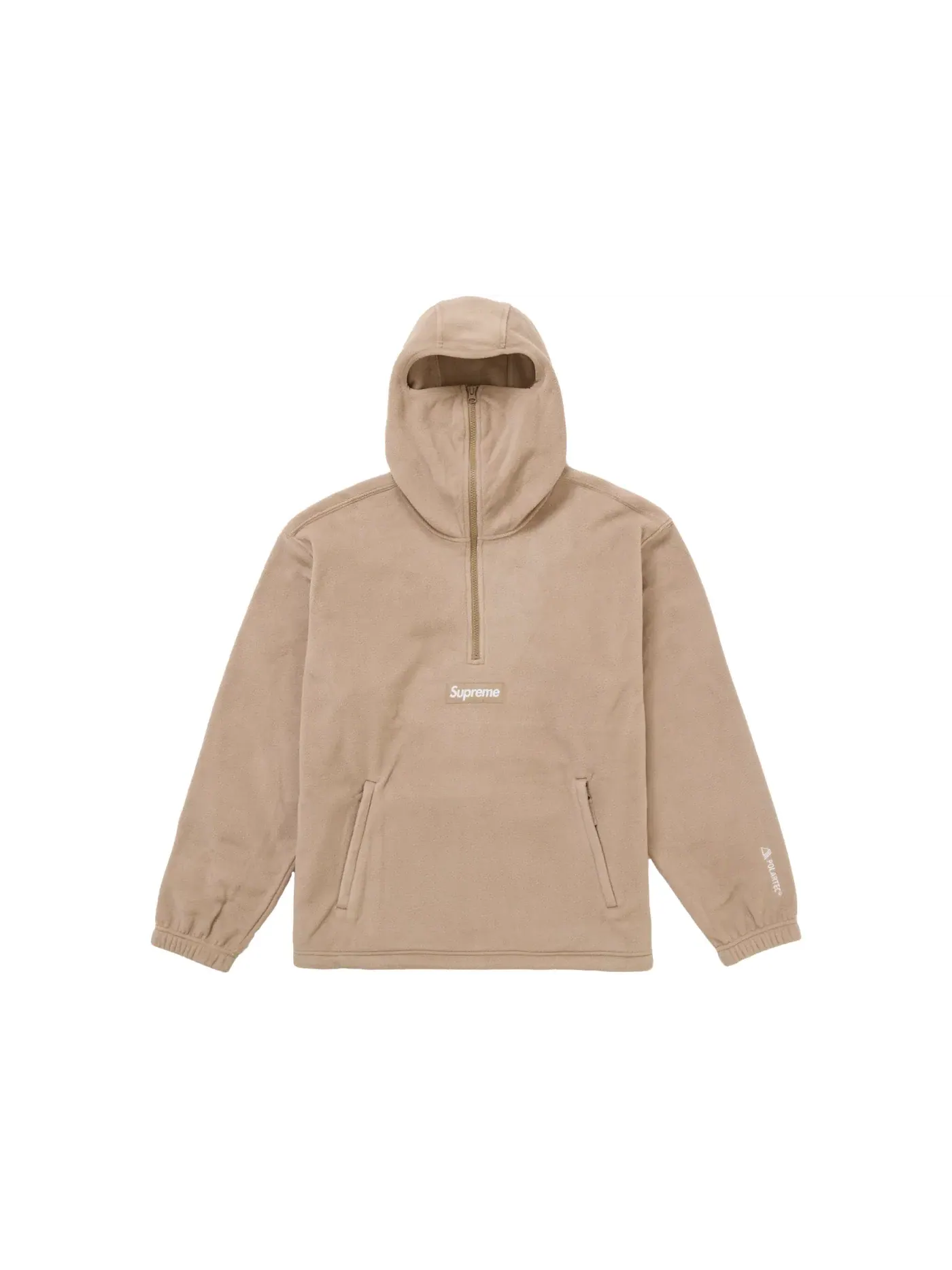 Мужской свитшот с капюшоном Supreme Polartec Facemask Half Zip Hooded Sweatshirt (FW24) — изображение 1 из 1, тауп