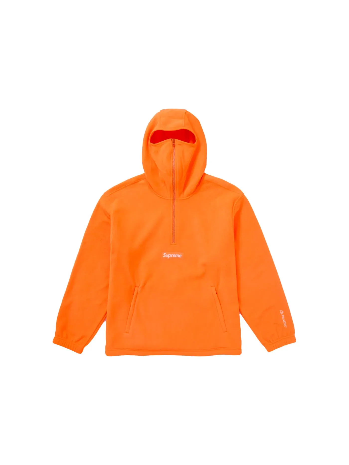Мужской свитшот с капюшоном на молнии Supreme Polartec Facemask Half Zip Hooded Sweatshirt (FW24) Supreme, оранжевый