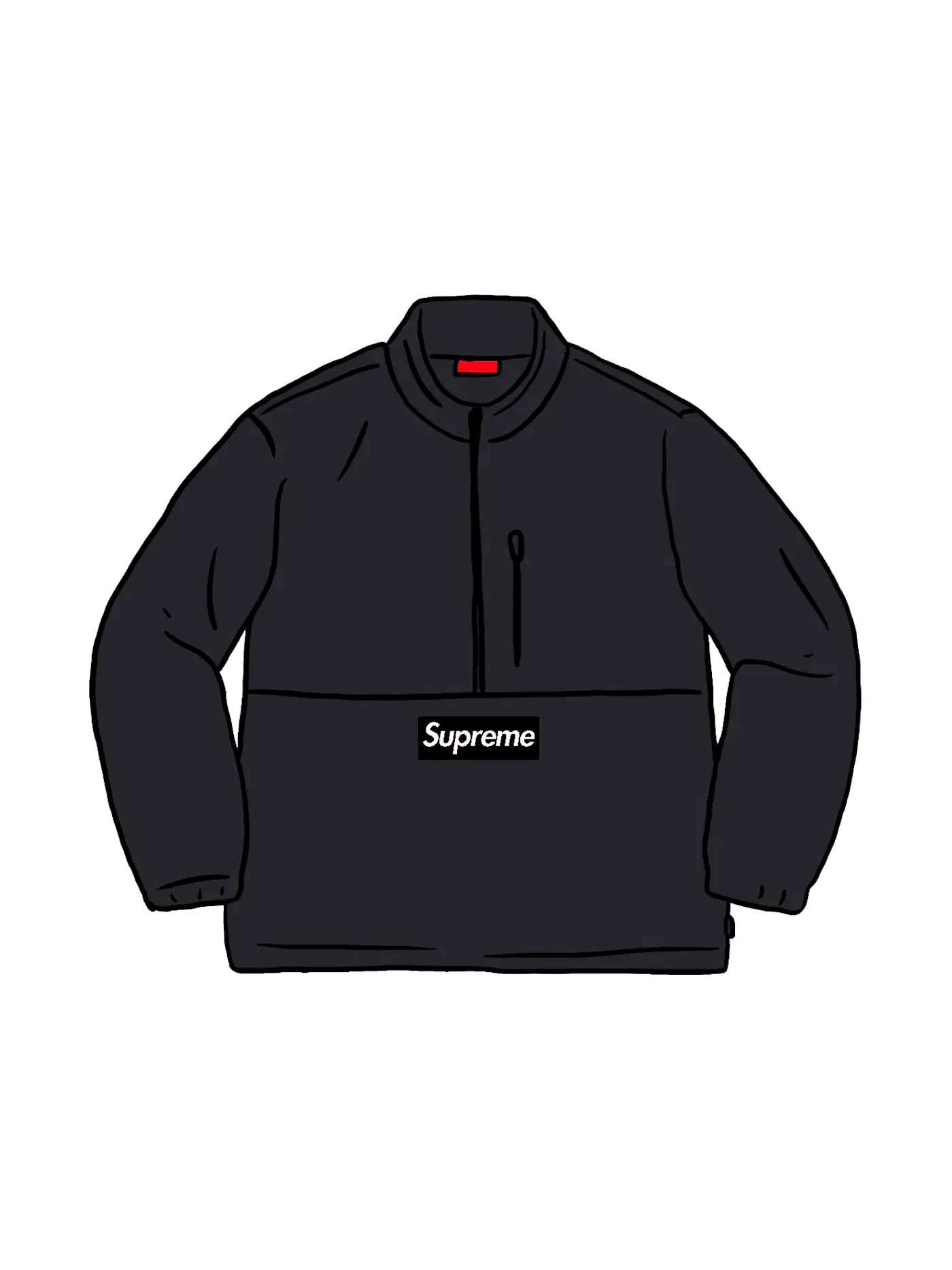 Мужской пуловер с принтом Polartec Half Zip Pullover Supreme — изображение 1 из 1, черный
