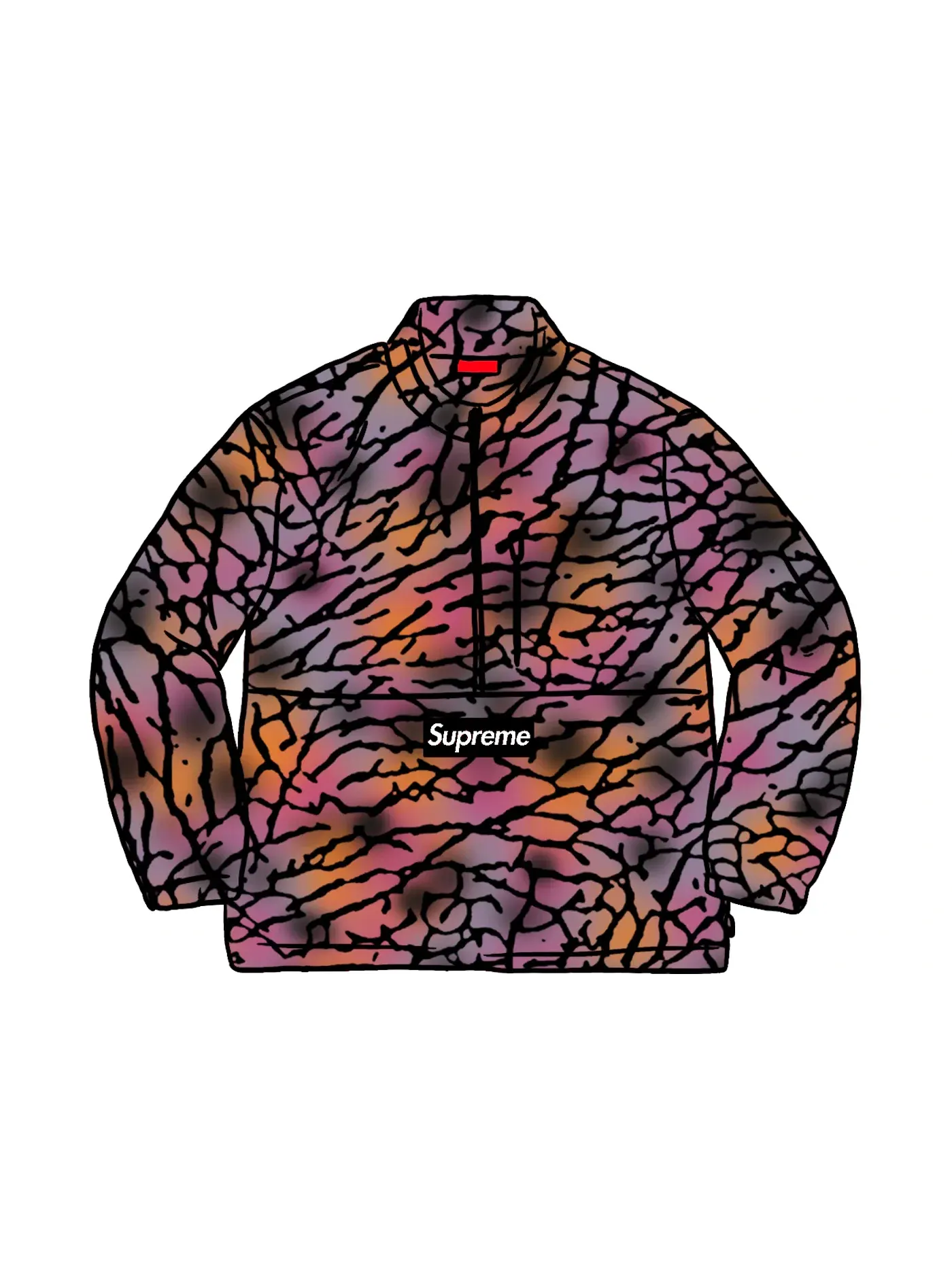 Мужской свитшот с молнией на половину Supreme Pullover (FW20) — изображение 1 из 1, фиолетовый