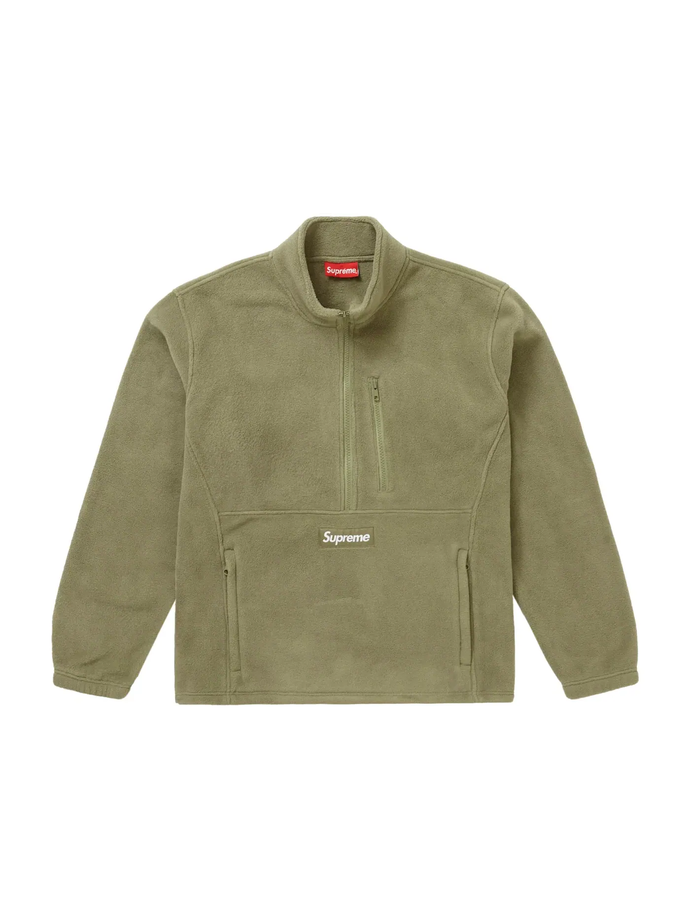 Мужской пуловер с принтом Supreme Polartec Half Zip Pullover (FW21) — изображение 1 из 1, светлый оливковый